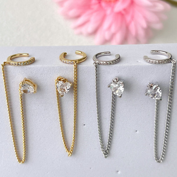 Heart Chain Earrings
