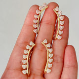 Pave Zircon Heart Earrings Stud