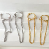Long Chain Hoop Earrings
