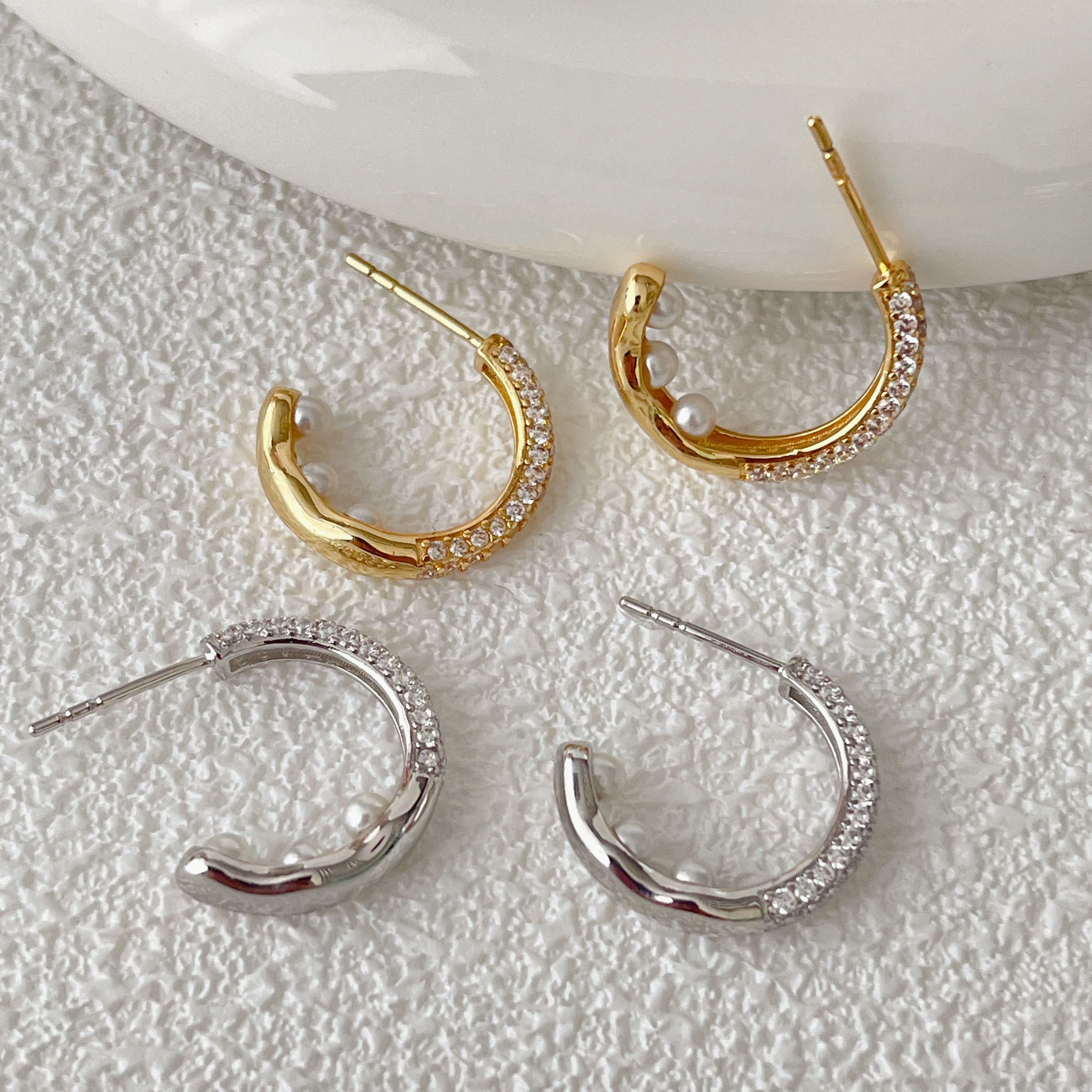 Pearl Hoop Earrings