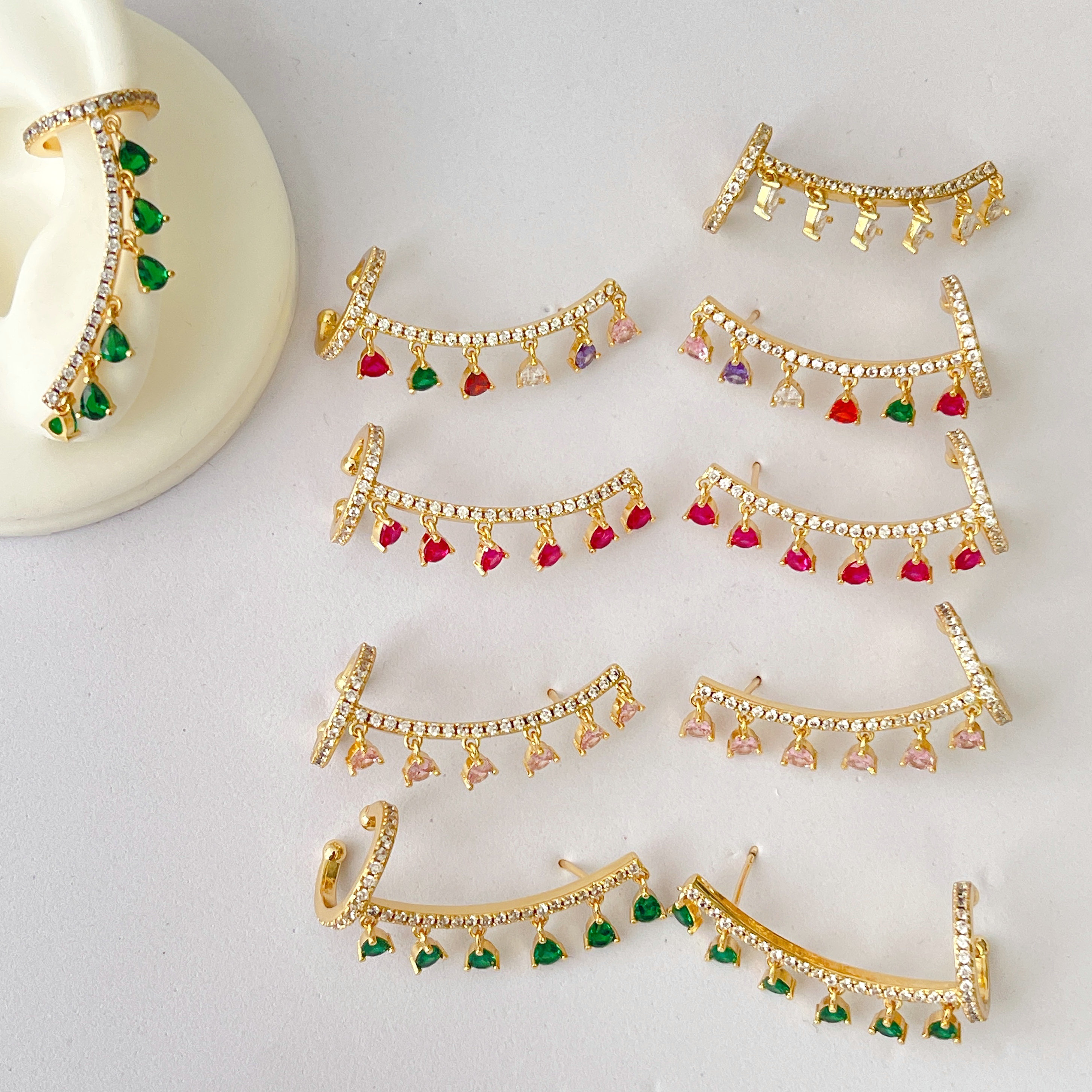 Fashion Zircon Charm Earrings Cuff