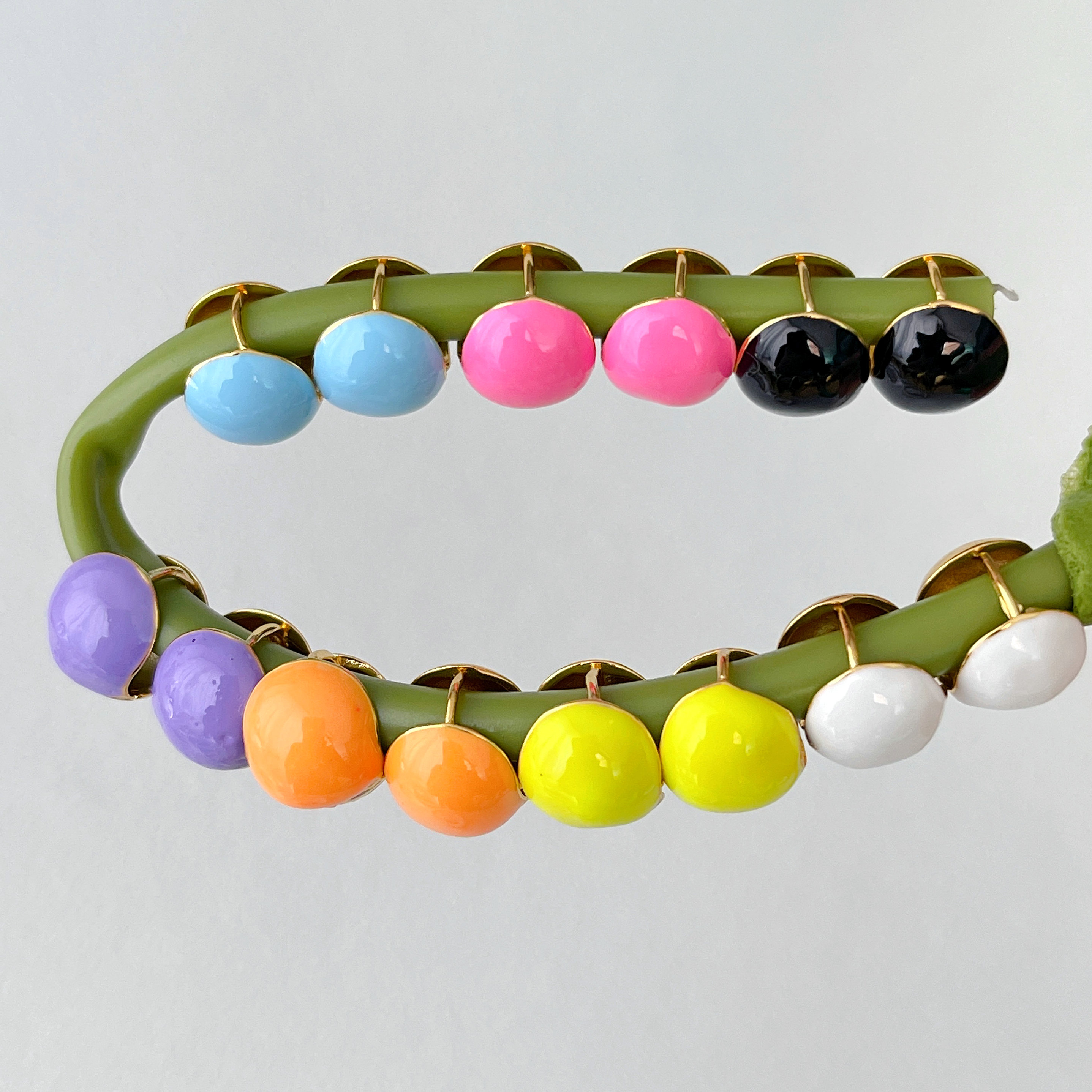 Round Enamel Earrings Stud