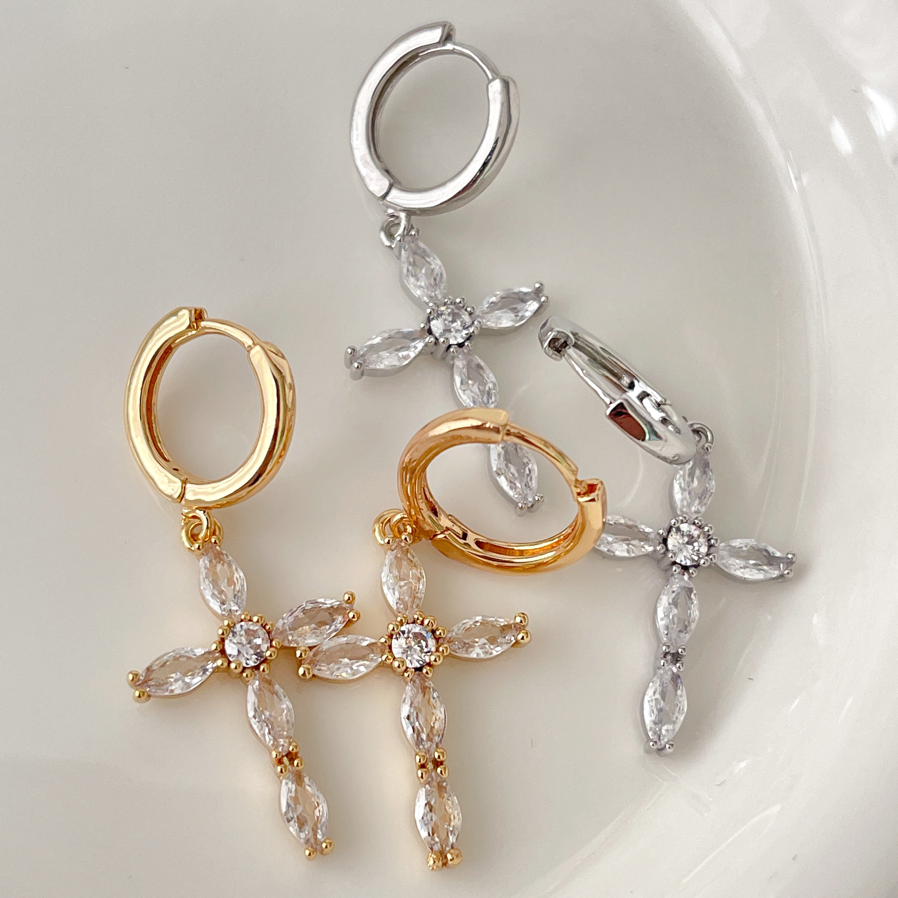 Cross Charm Earrings
