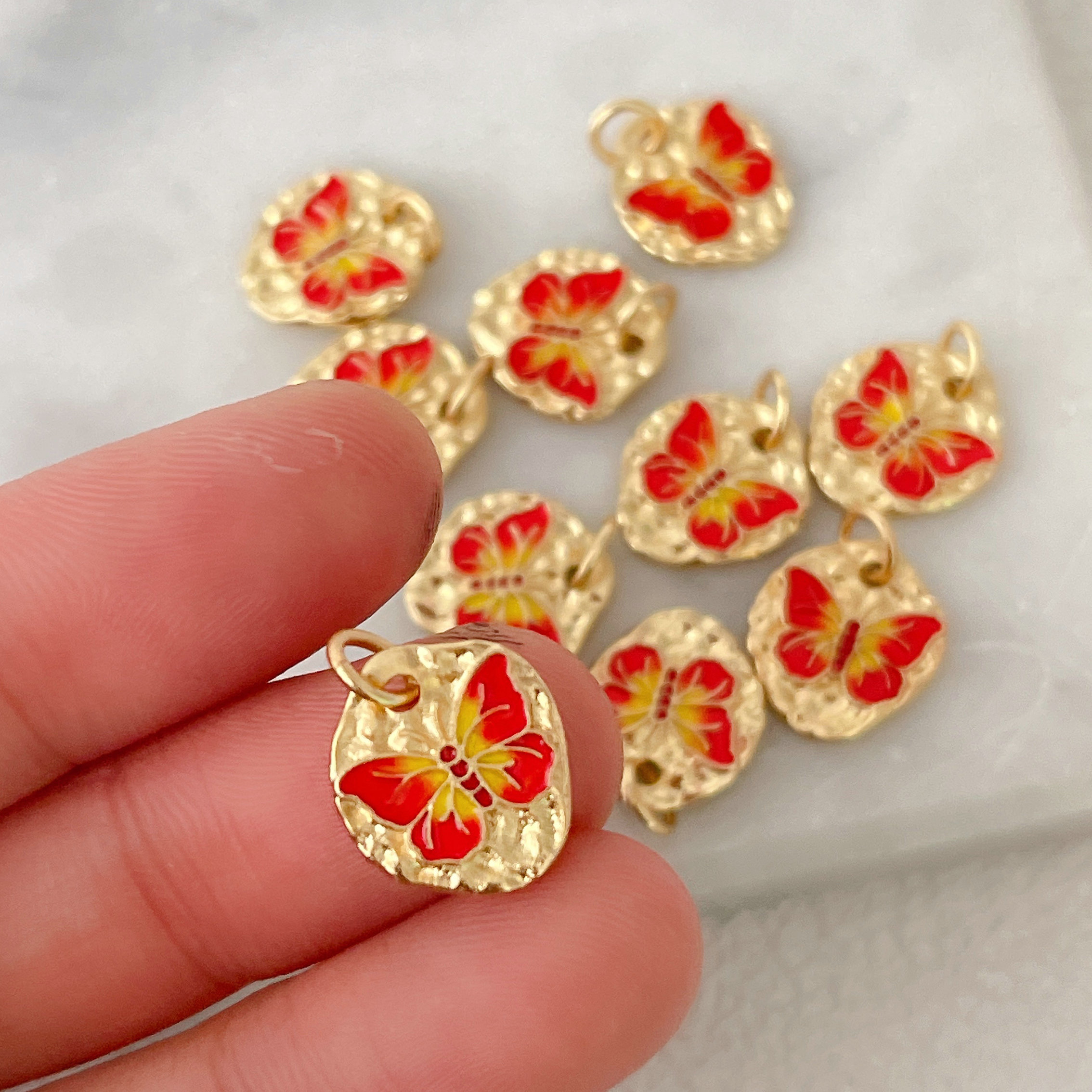 Mini Red Butterfly Charm