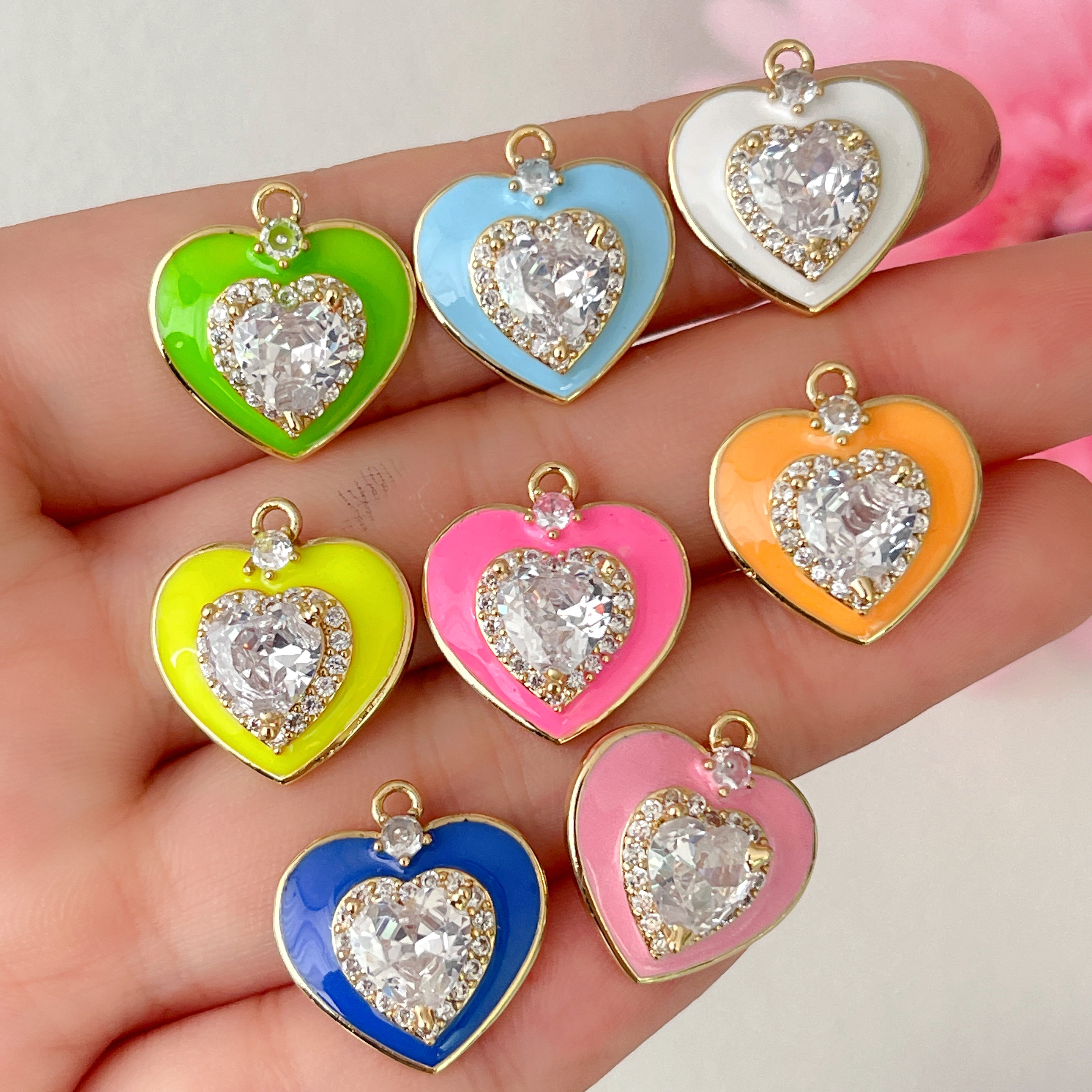 Enamle Heart Charm