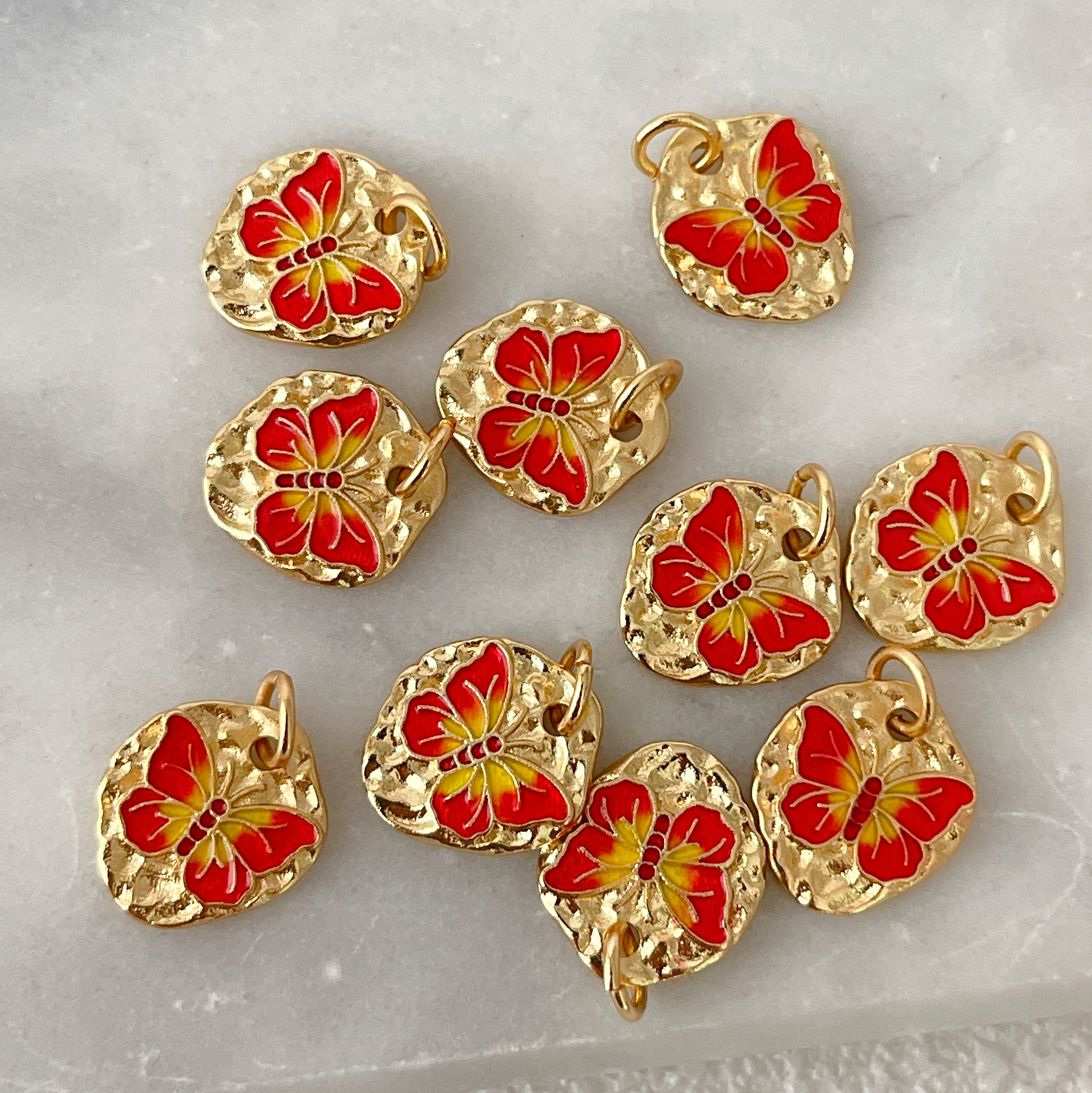 Mini Red Butterfly Charm