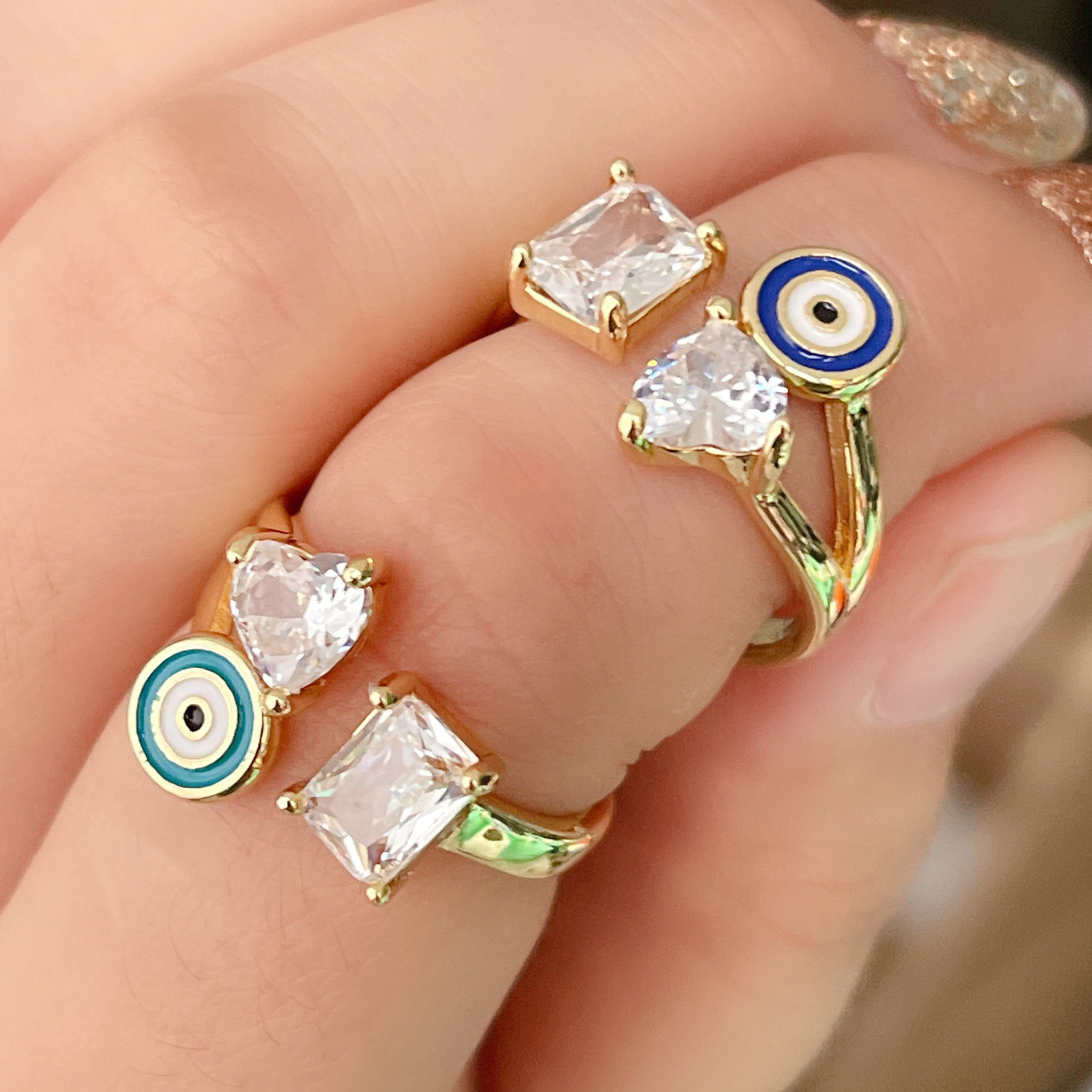 Ename Eye Adjustable Ring