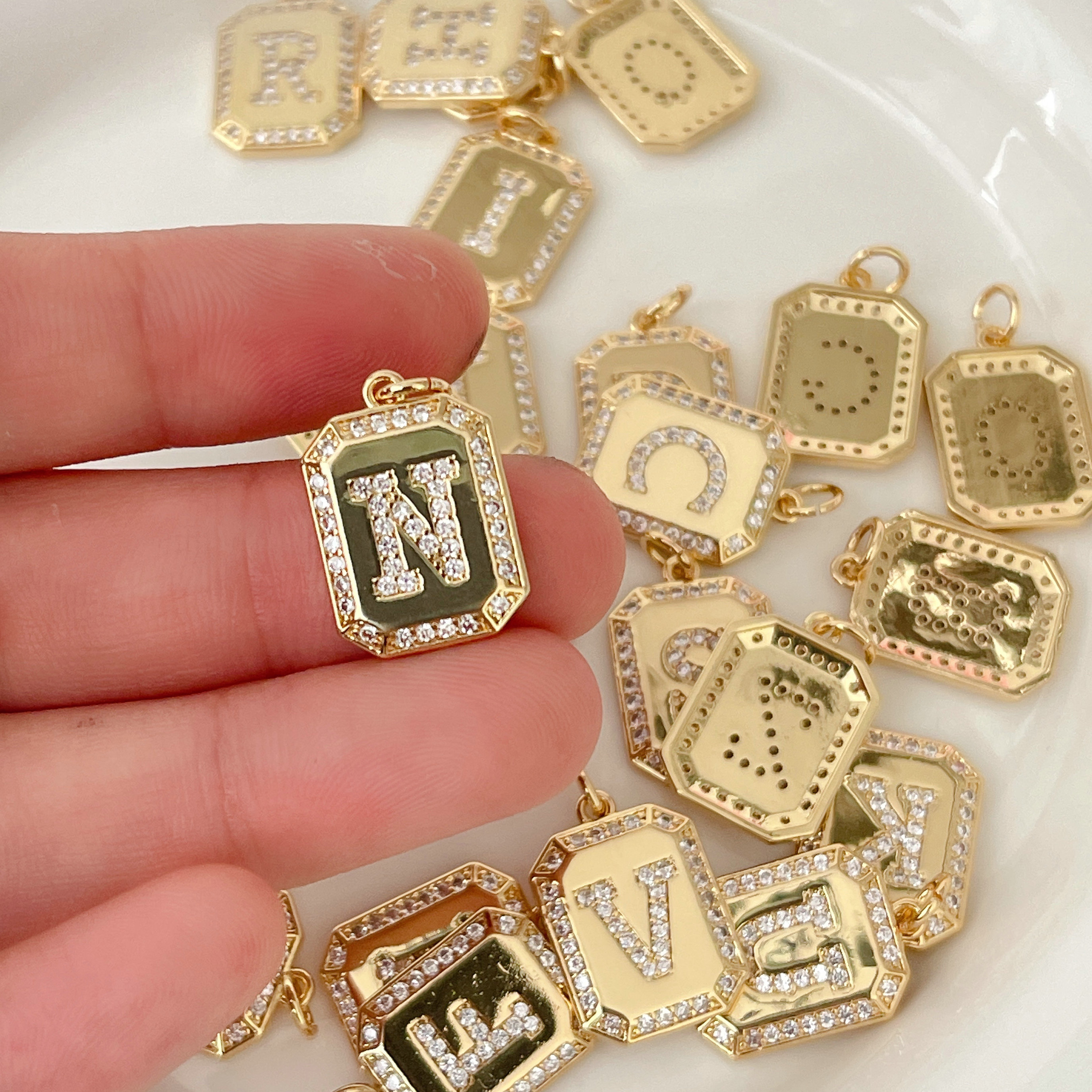 Square Letter Charm
