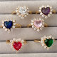 Pave Heart Adjustable Ring