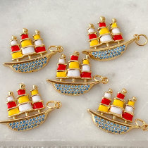 Red Ship Charm