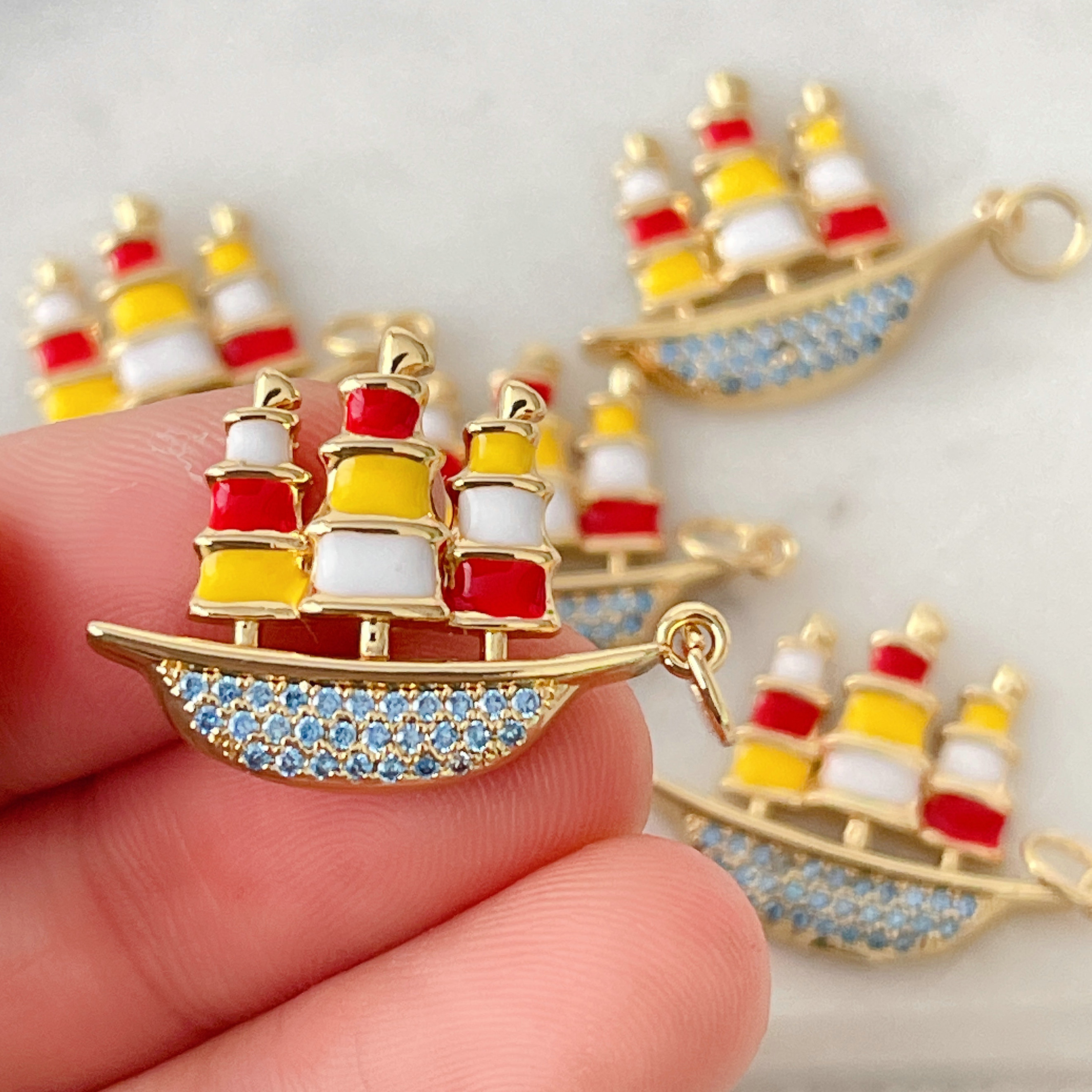 Red Ship Charm