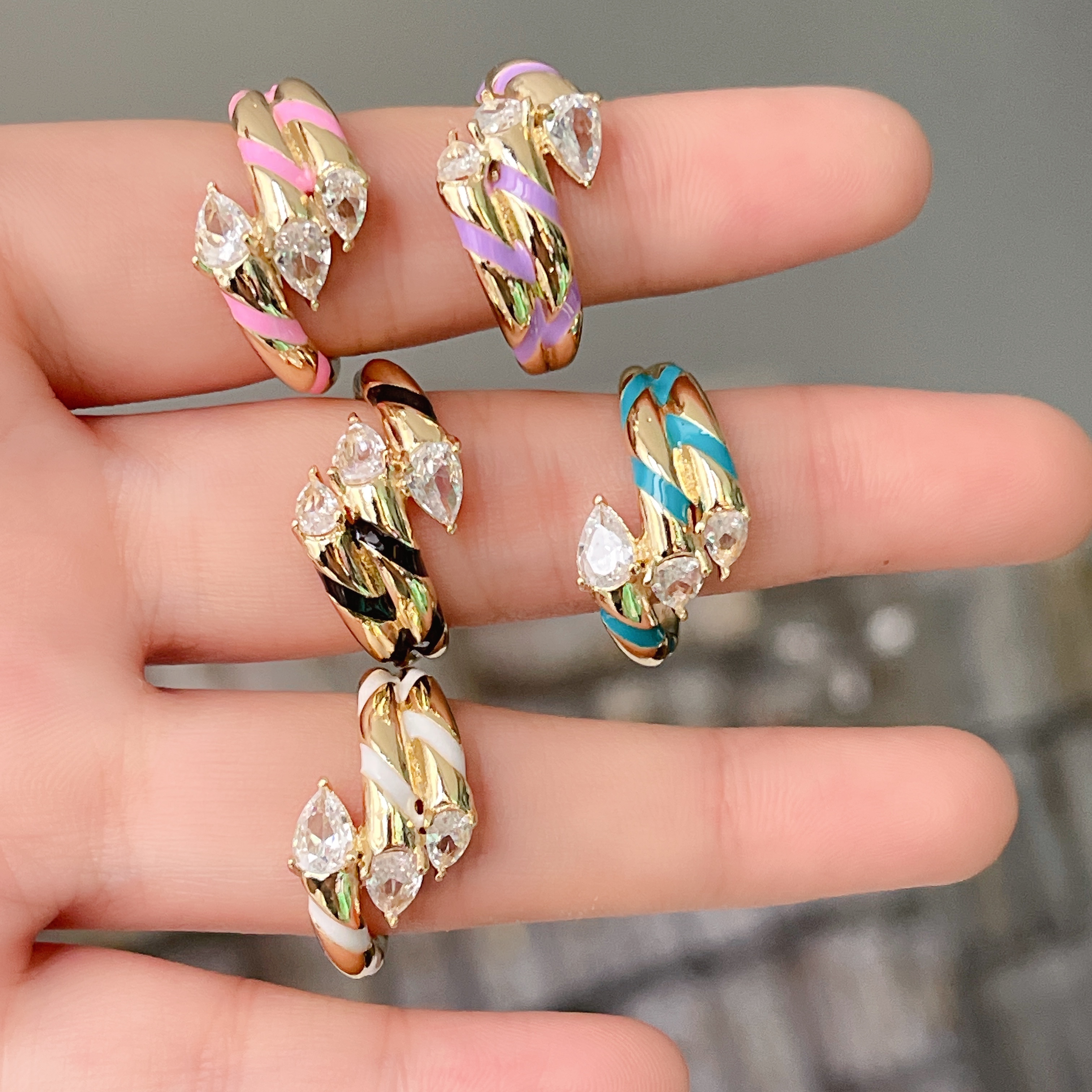 Enamel Adjustable Ring