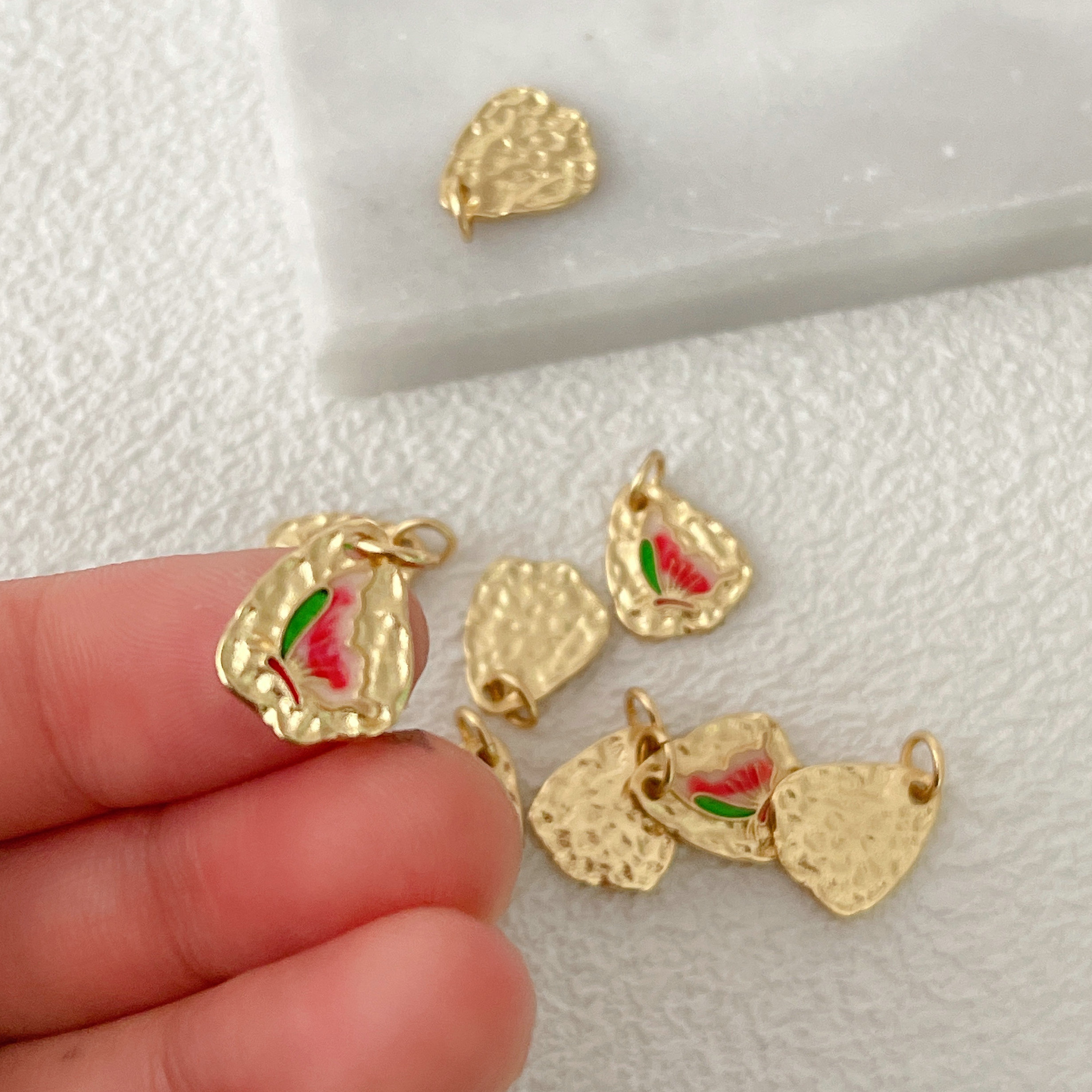 Mini Red Butterfly Charm
