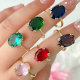 Oval Zircon Adjustable Ring