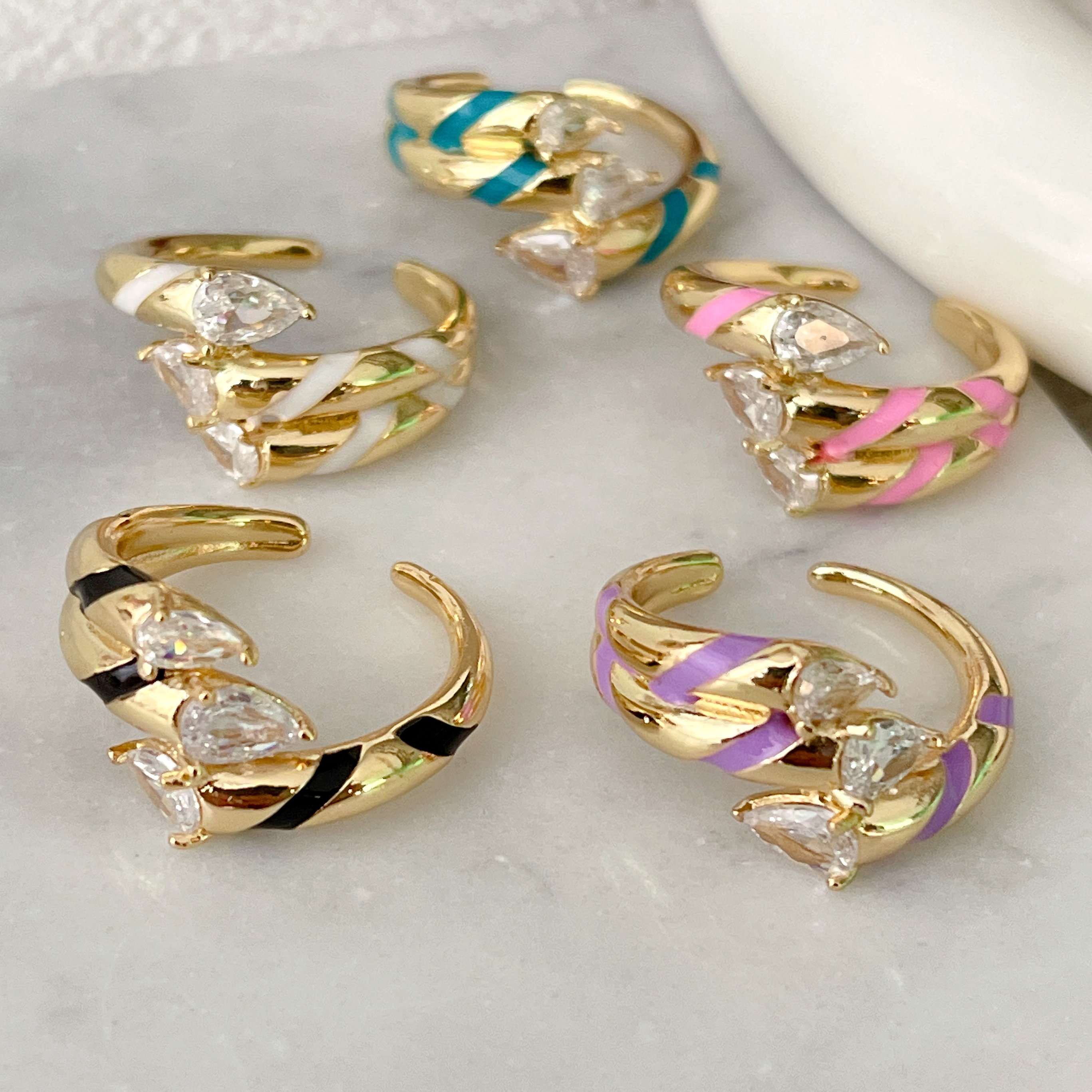 Enamel Adjustable Ring