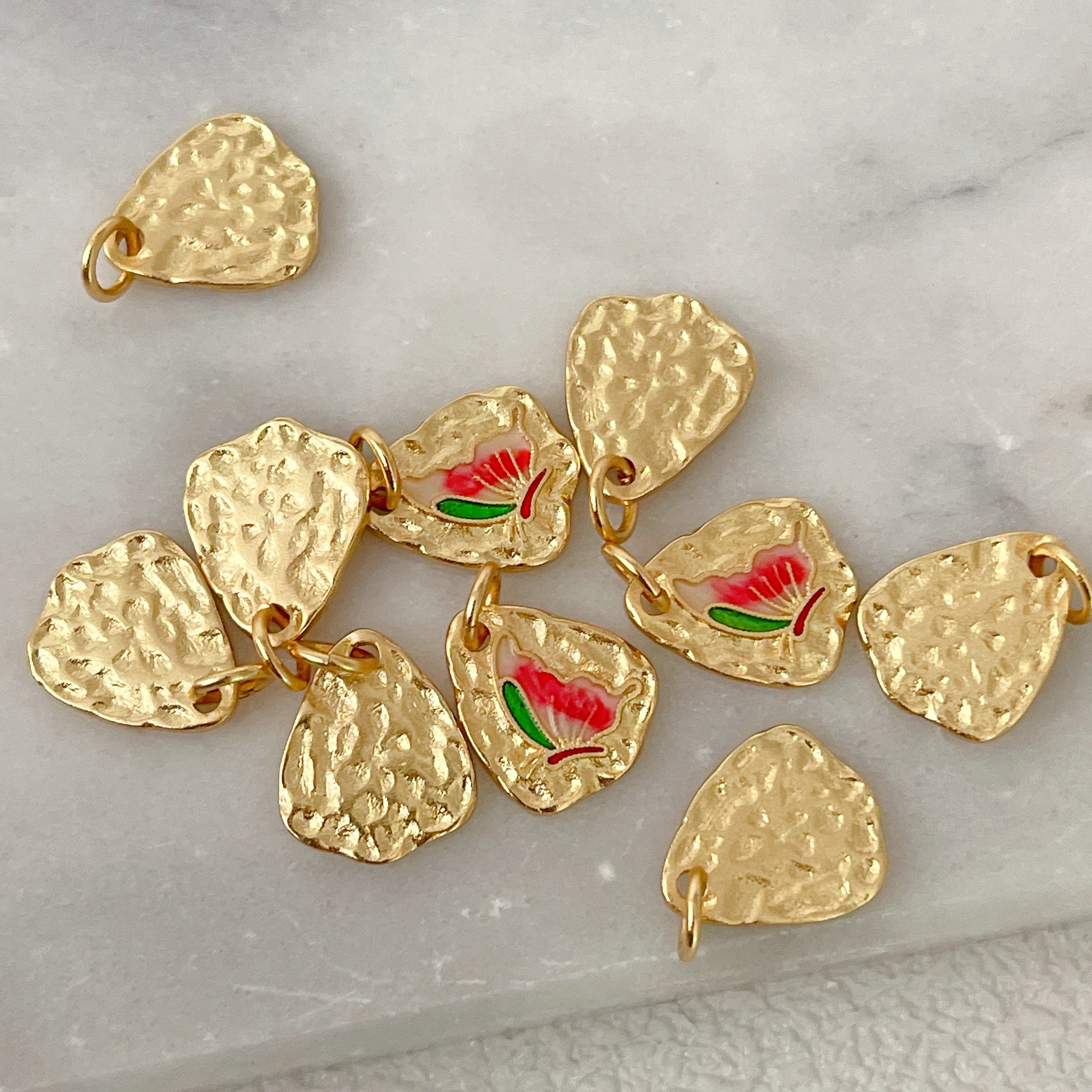 Mini Red Butterfly Charm