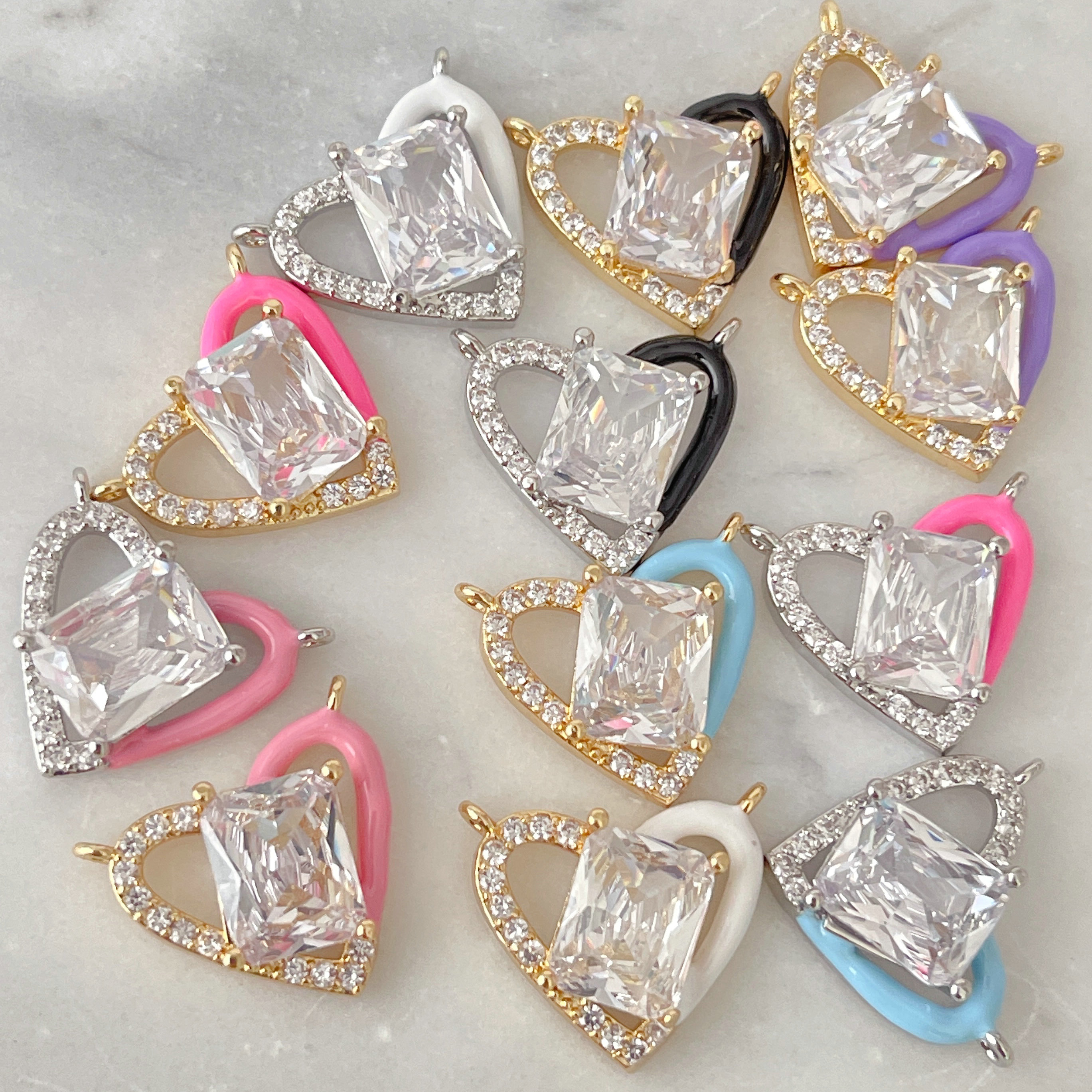 Enamel Colorful Heart Charm