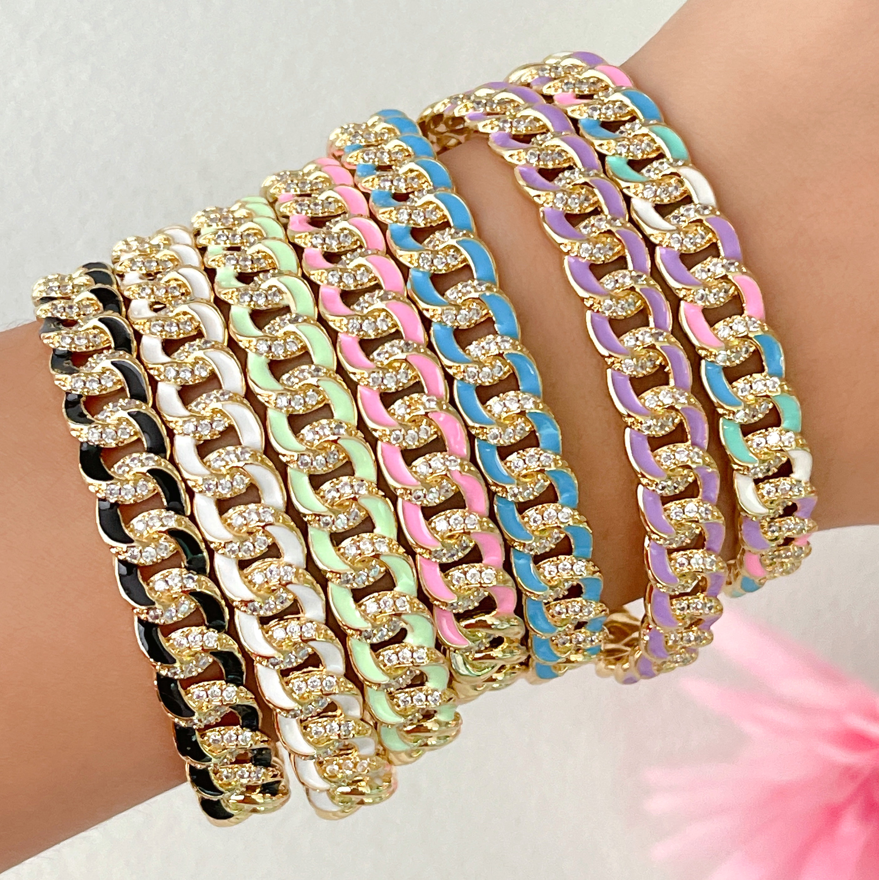 Enamel Chain Bangle