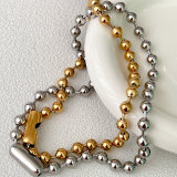 8mm Stainless Stell Ball Necklace 16-18inch