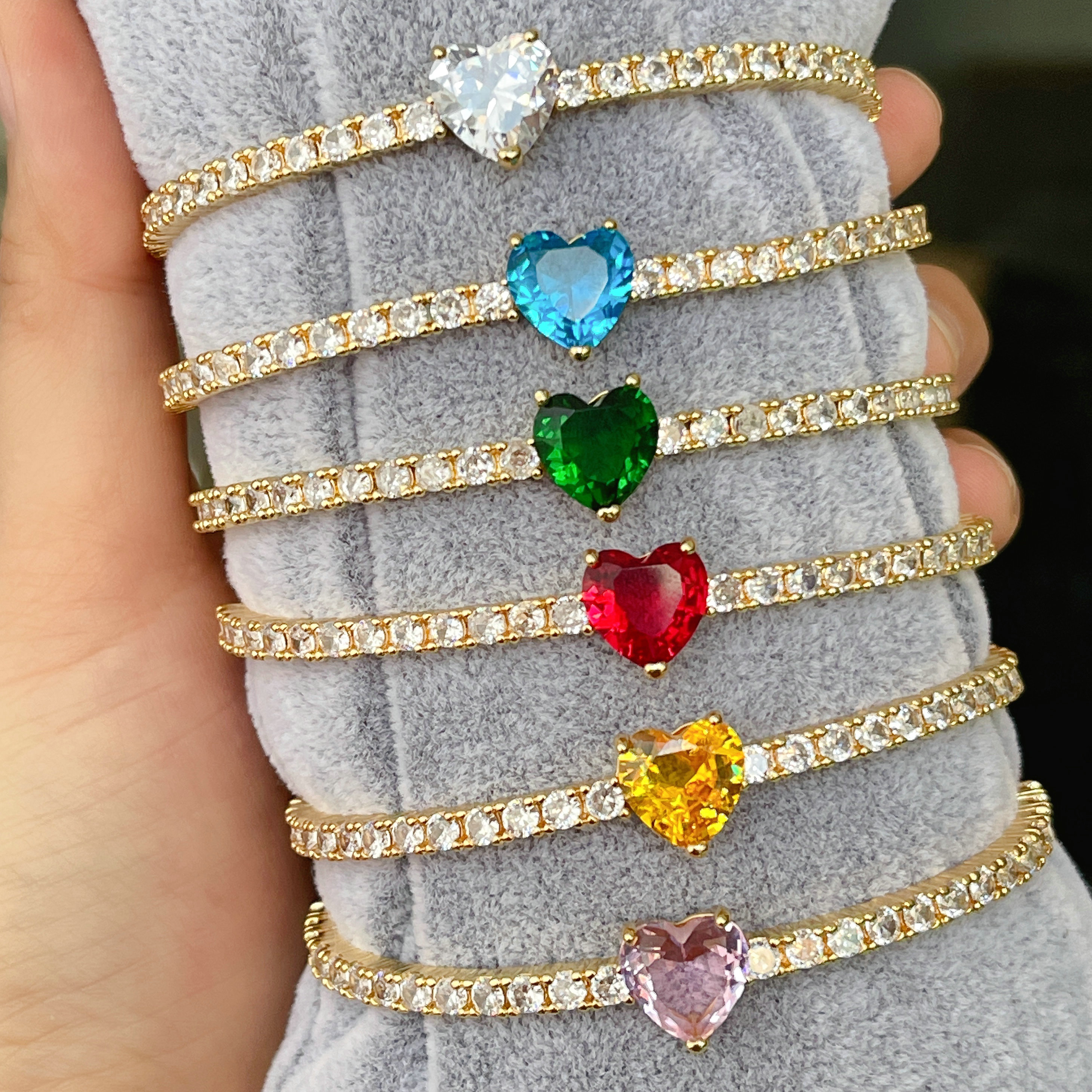 Pave Heart Bangle