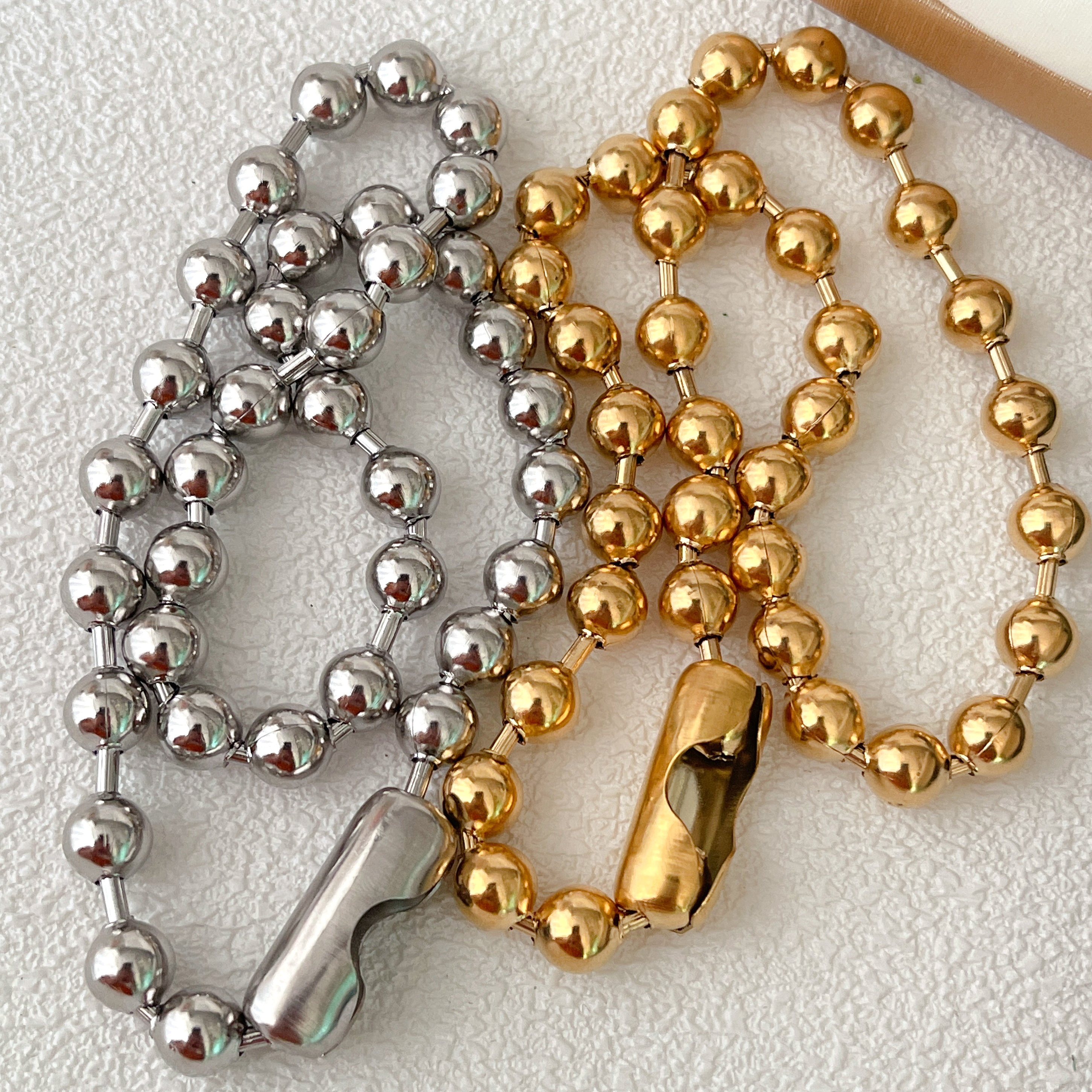 8mm Stainless Stell Ball Necklace 16-18inch