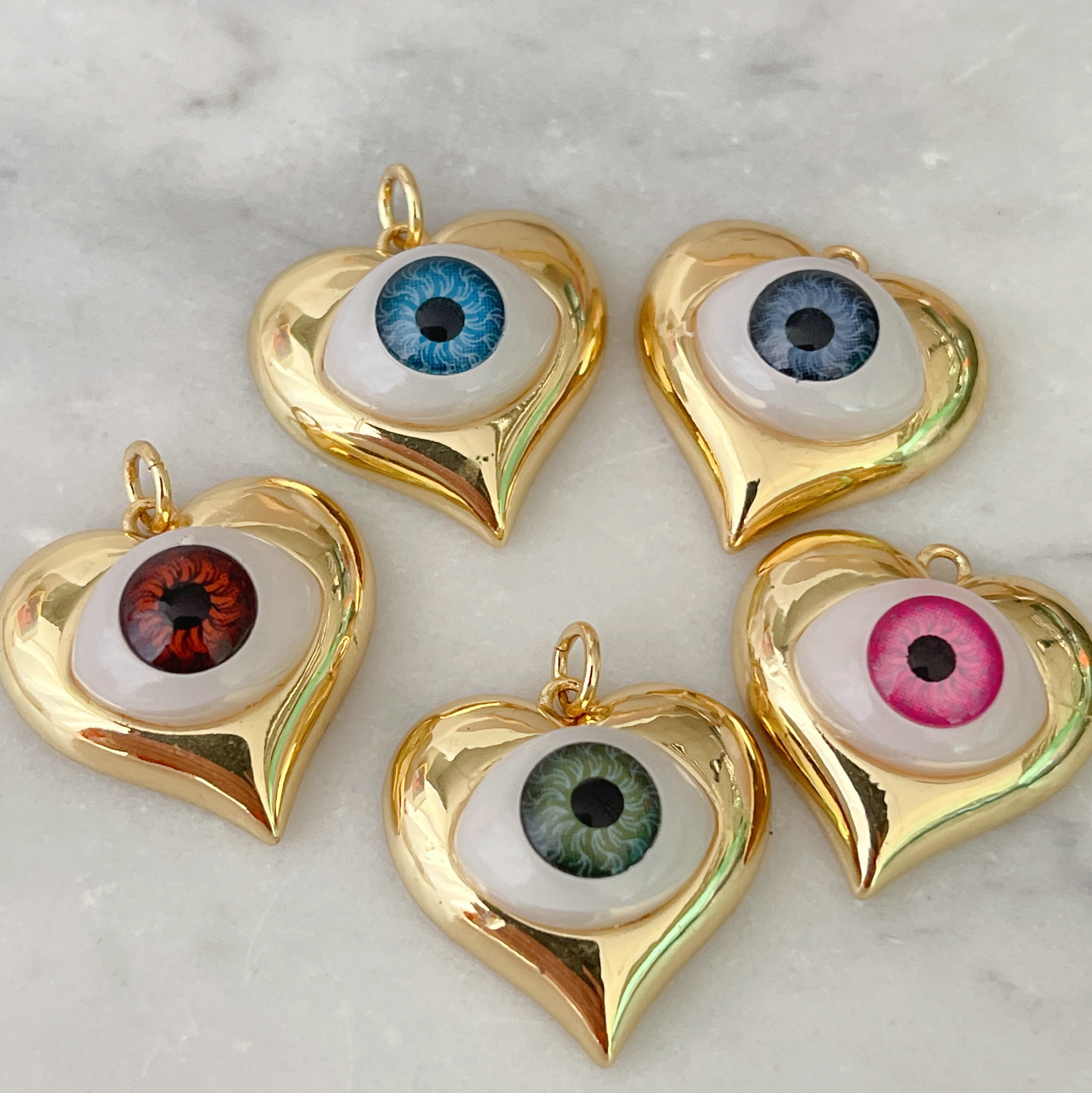 Evil Eye Heart Charm