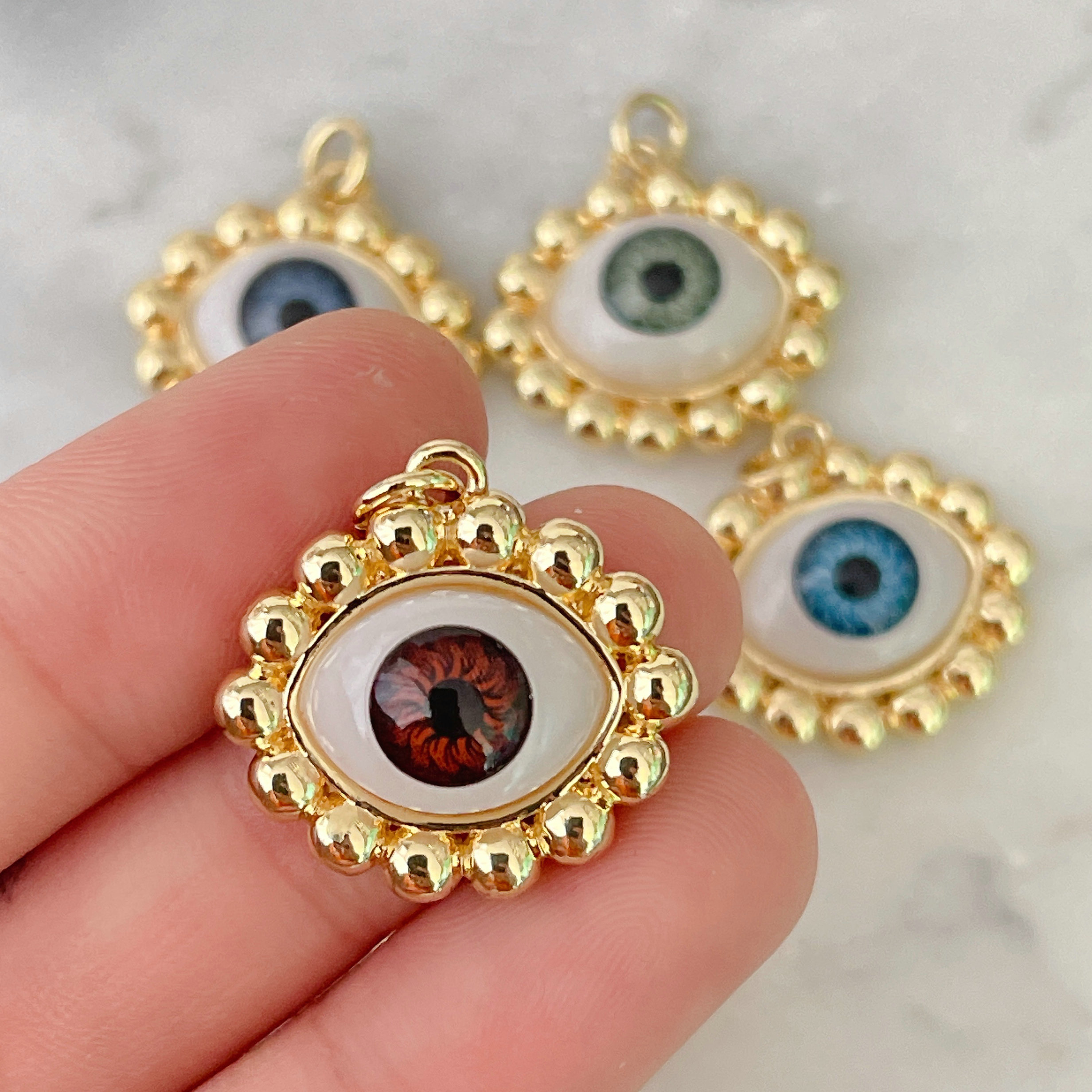 Copy Evil Eye Sun Flower Charm