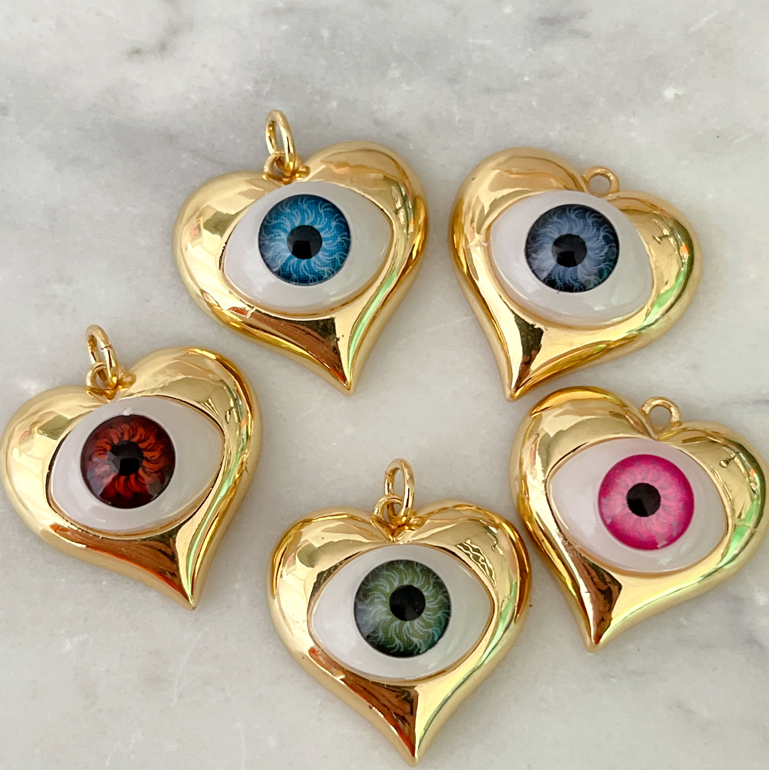 Evil Eye Heart Charm