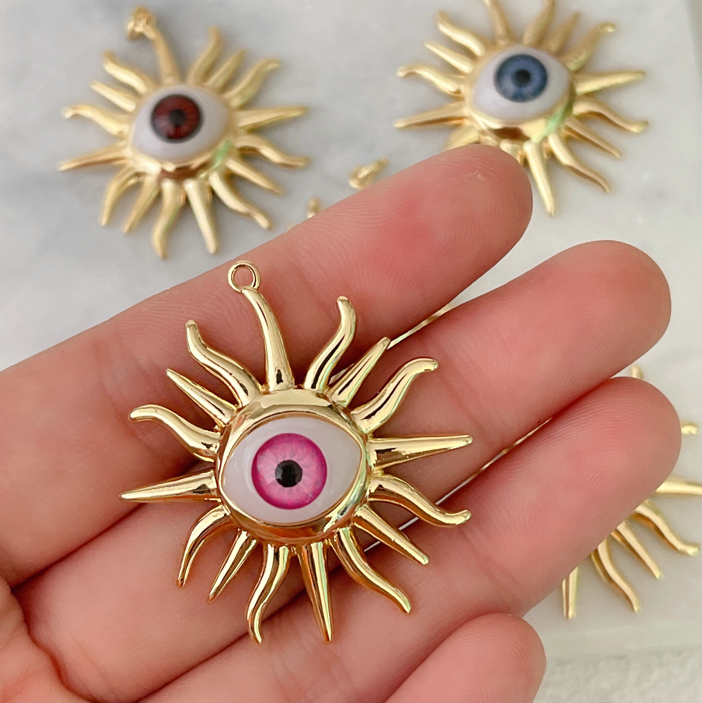 Evil Eye Sun Flower Charm