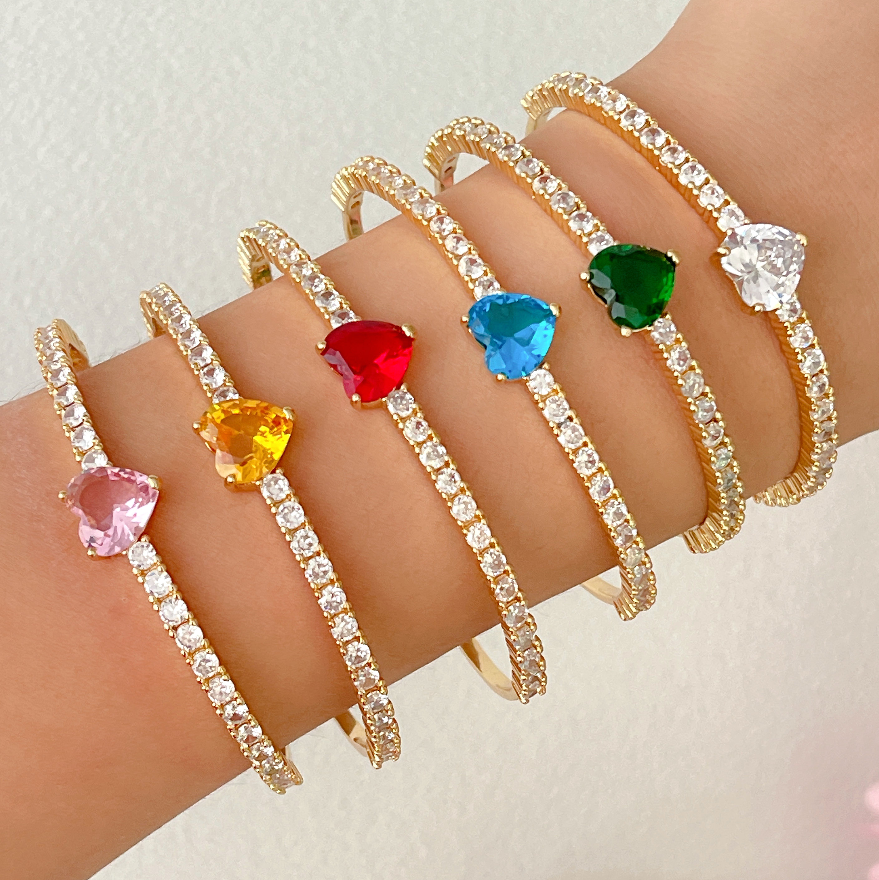 Pave Heart Bangle