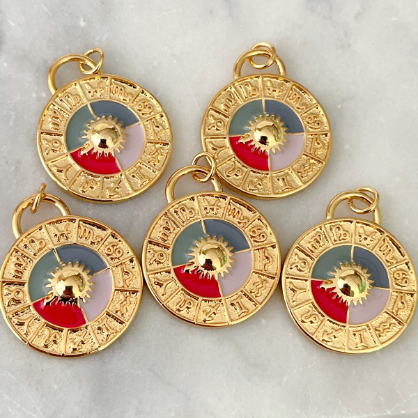 Colorful Round Compass Pendant