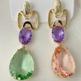 Long Colorful Stone Earrings