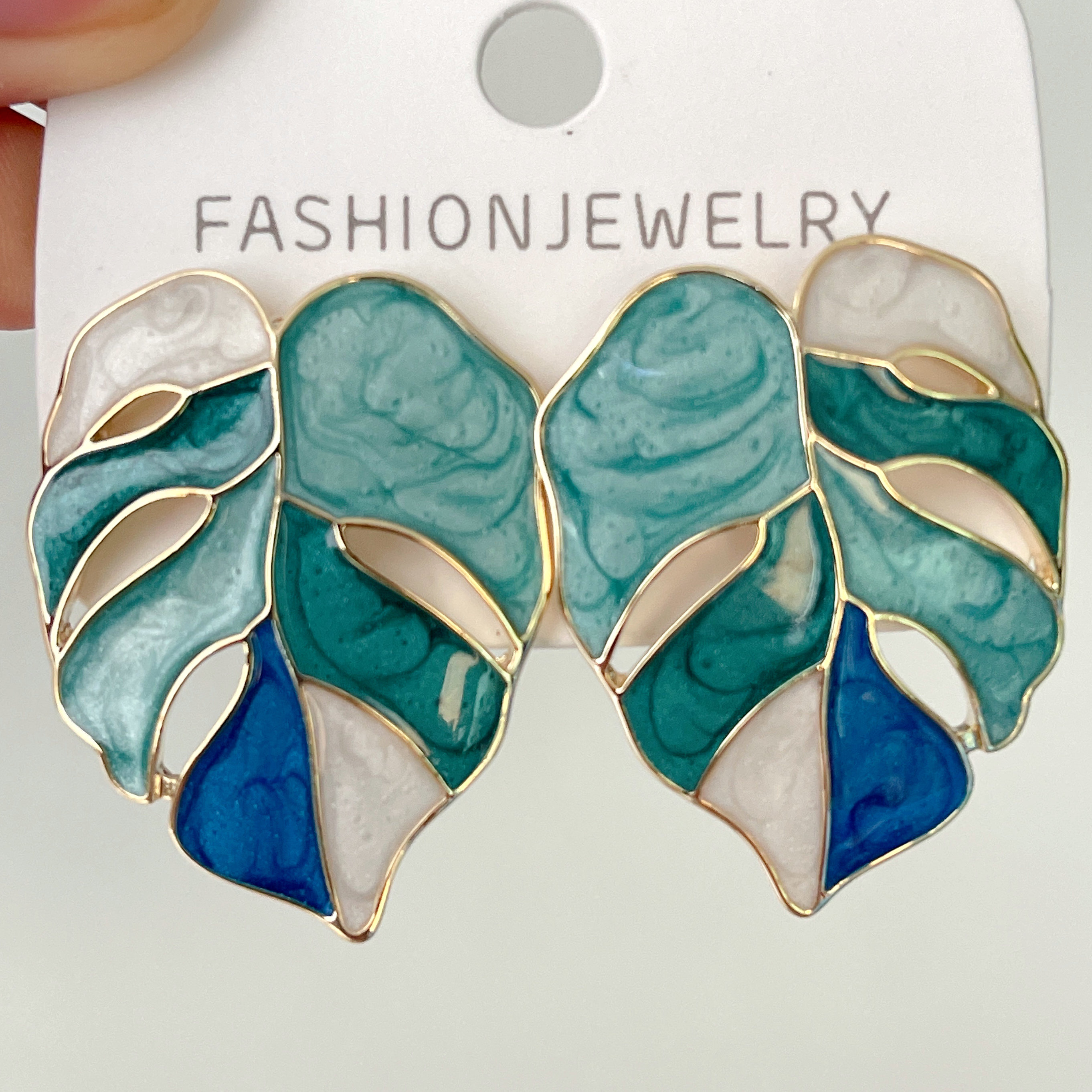 Green Leaf Earrings