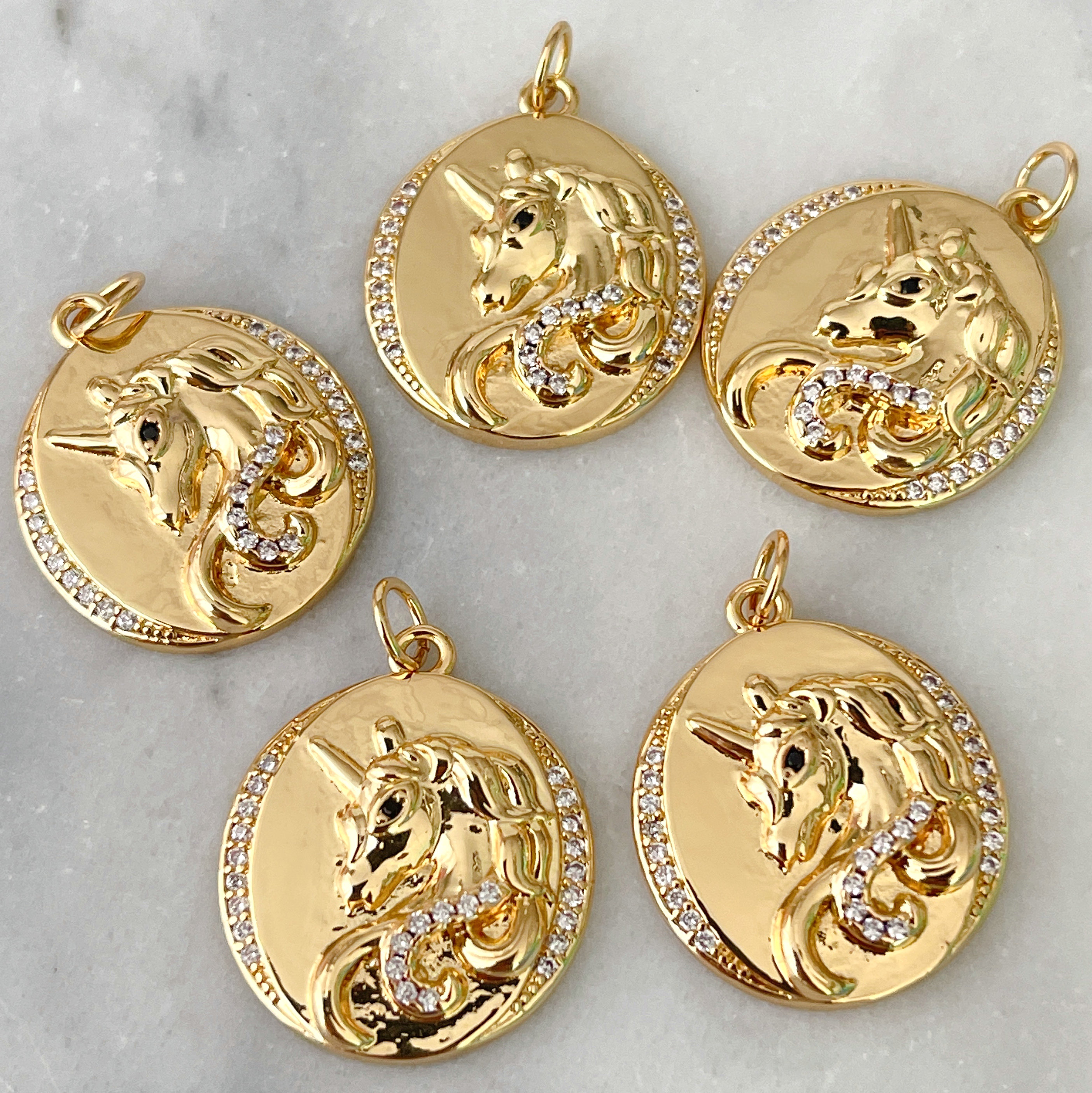 Oval Shape Unicorn Charm