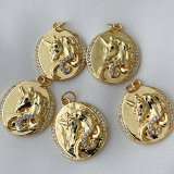 Oval Shape Unicorn Charm