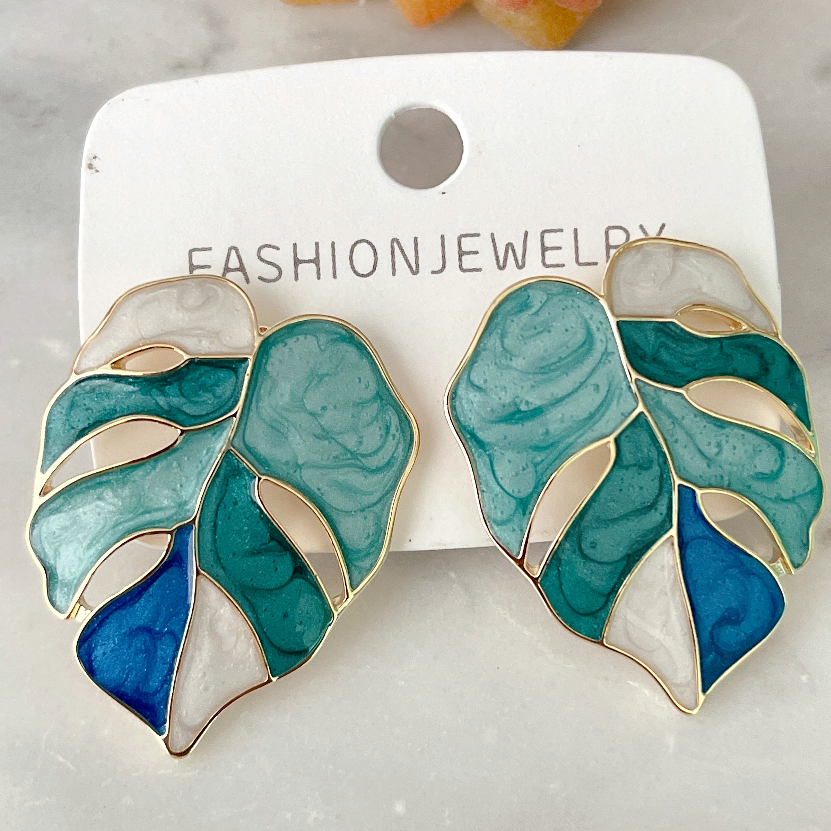 Green Leaf Earrings