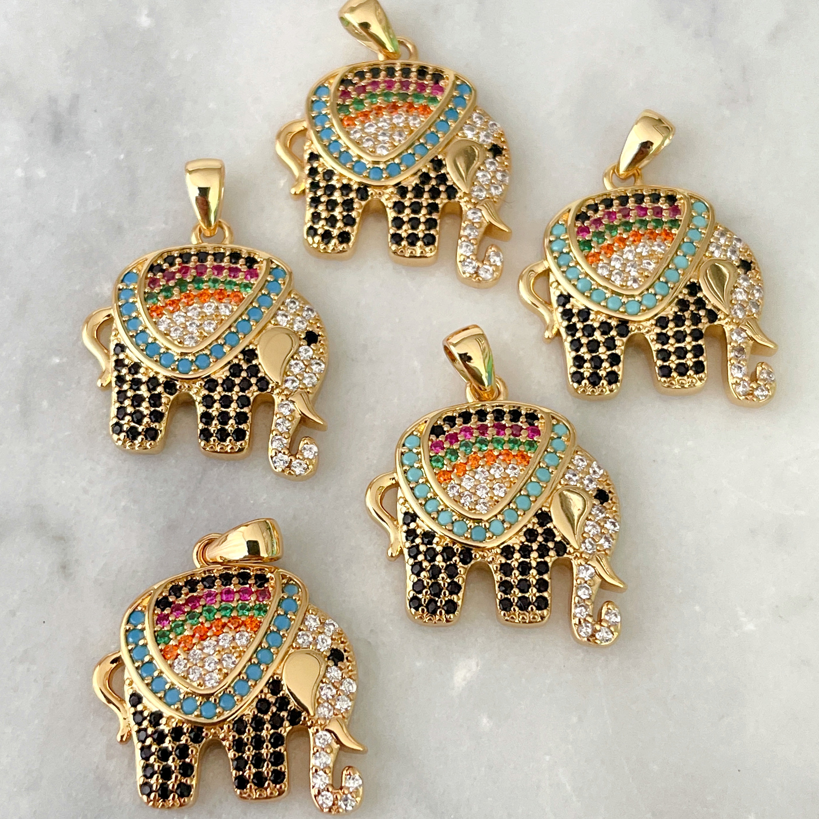 Pave Elephant Charm