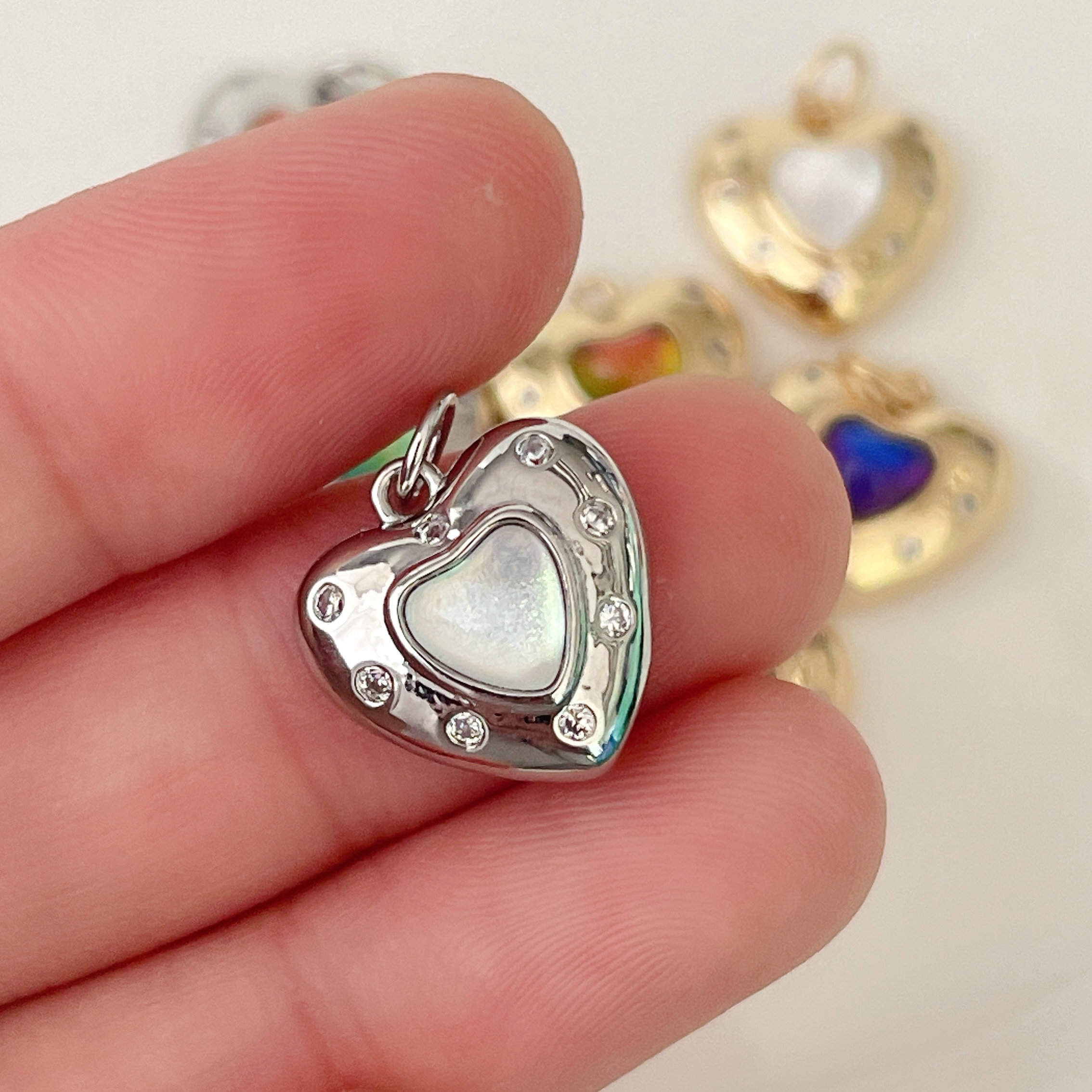 Gemstone Heart Charm