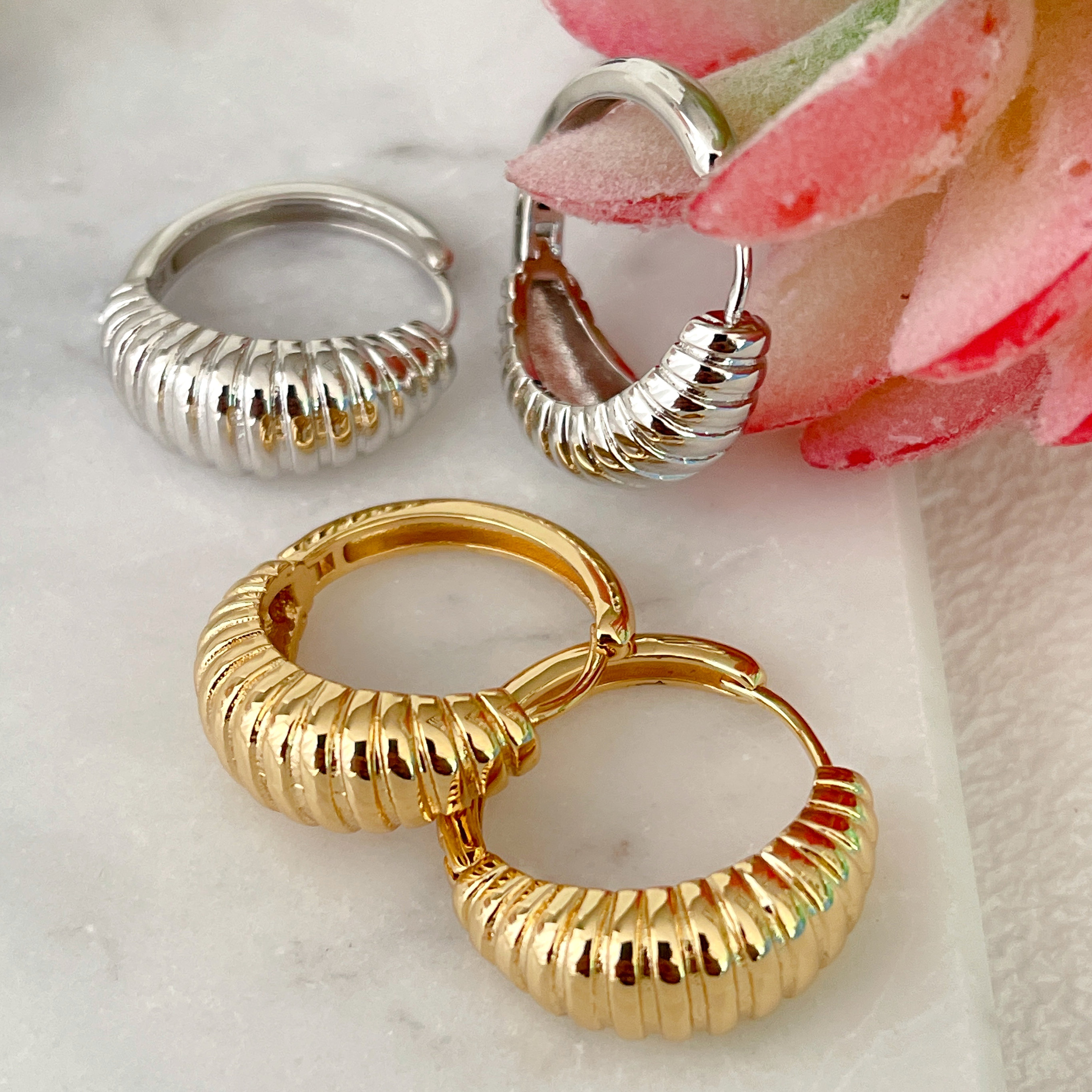 Metal Croissant Earrings