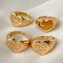 Metal  Fuck Off   Adjustable Ring
