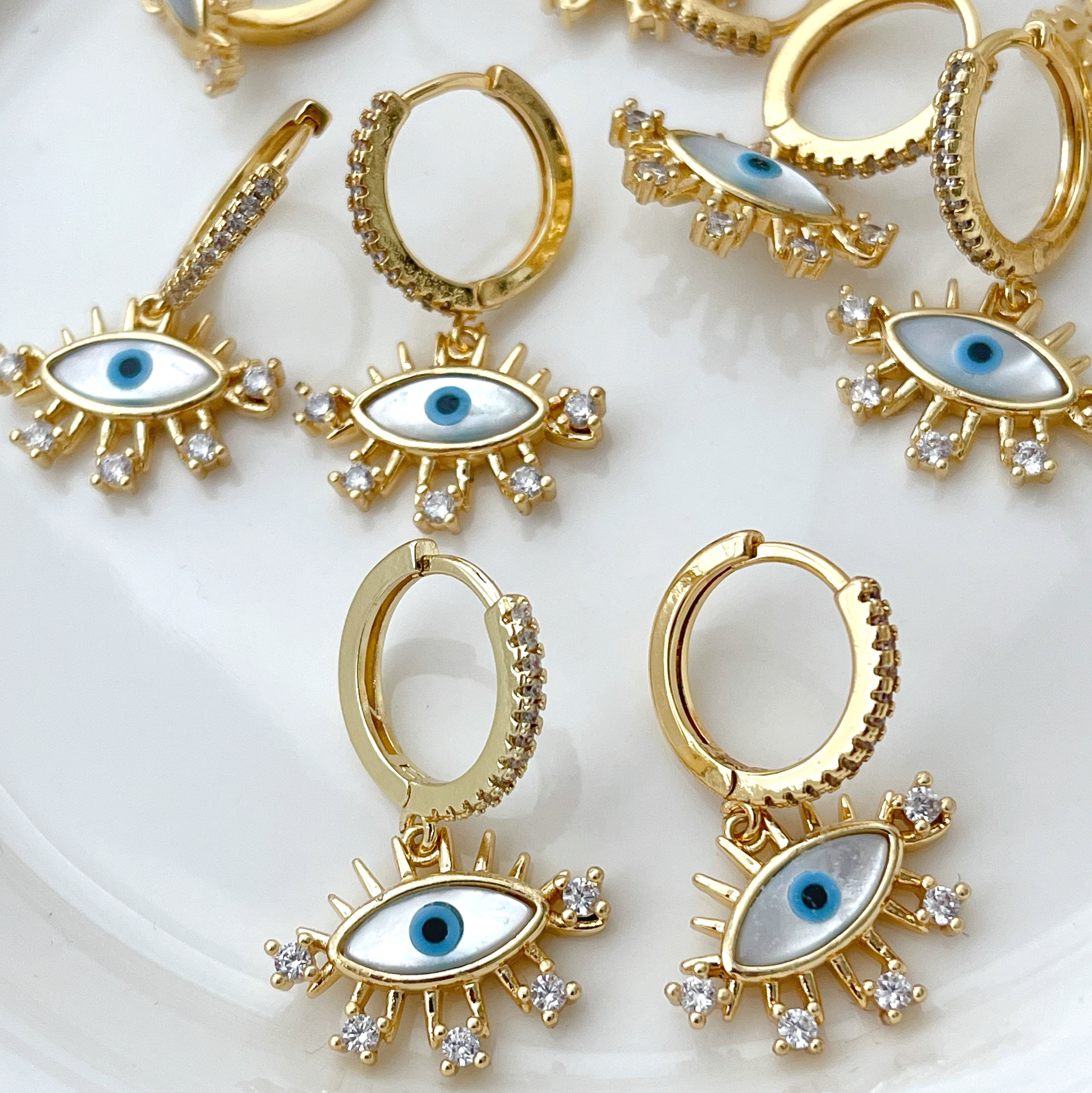 Mop Eye Charm Earrings