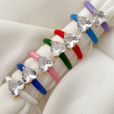 Enamel Heart Adjustable Ring