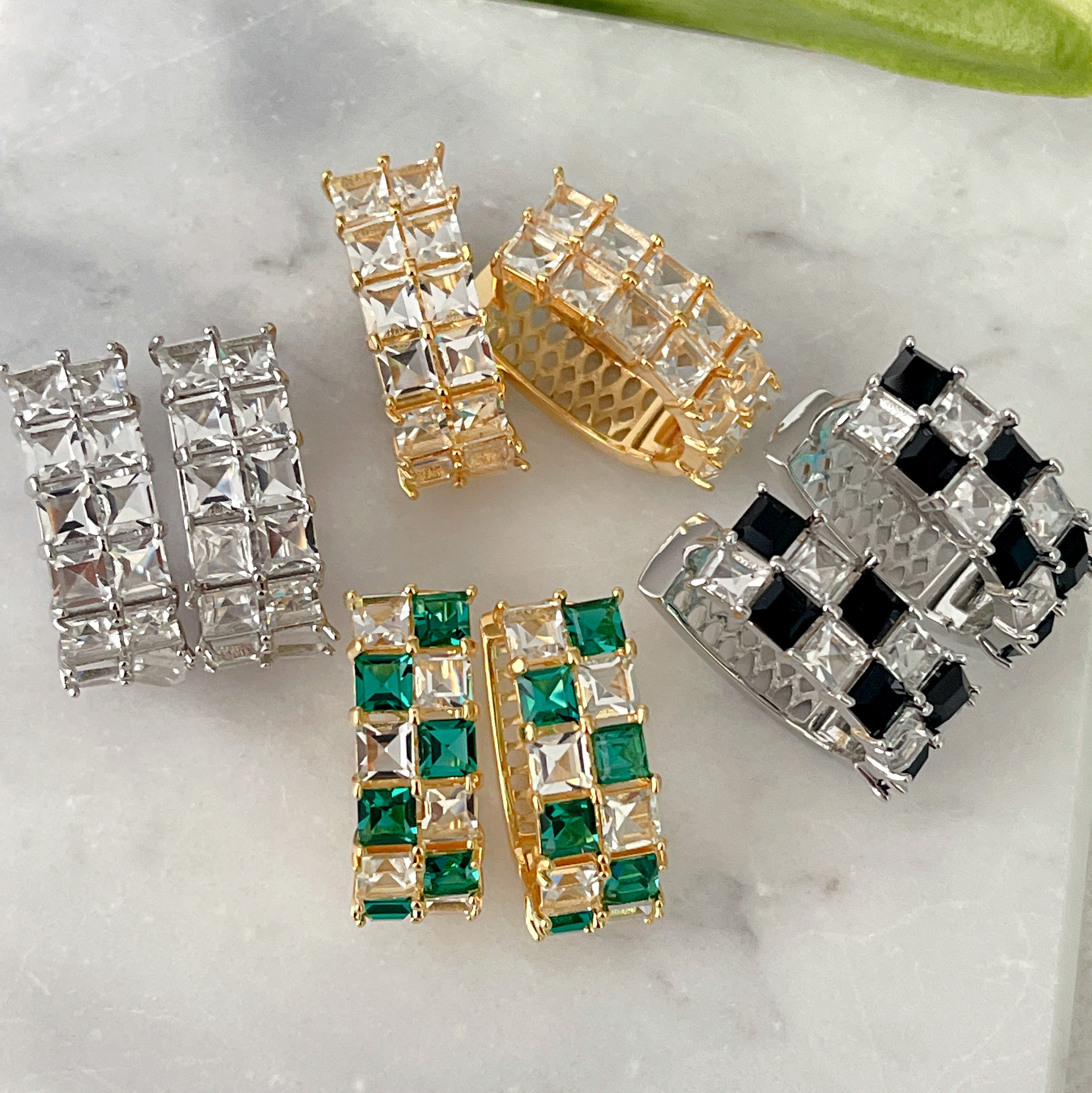 Zircon Square Earrings CMEADL-2453179