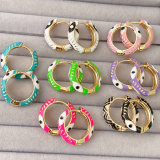 Eye Enamel Hoop Earrings