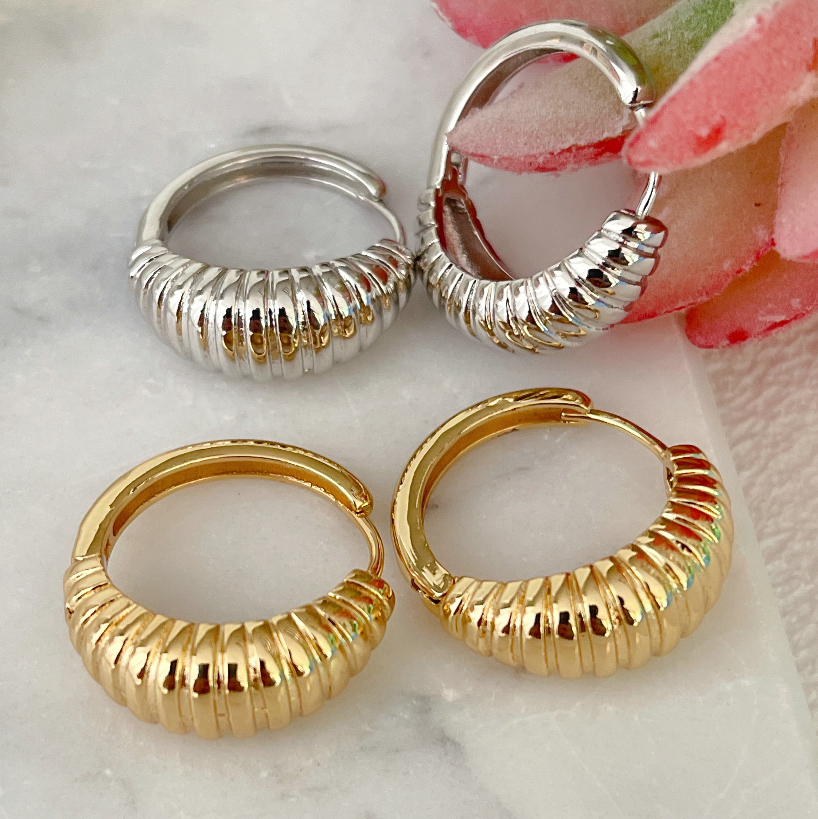 Metal Croissant Earrings