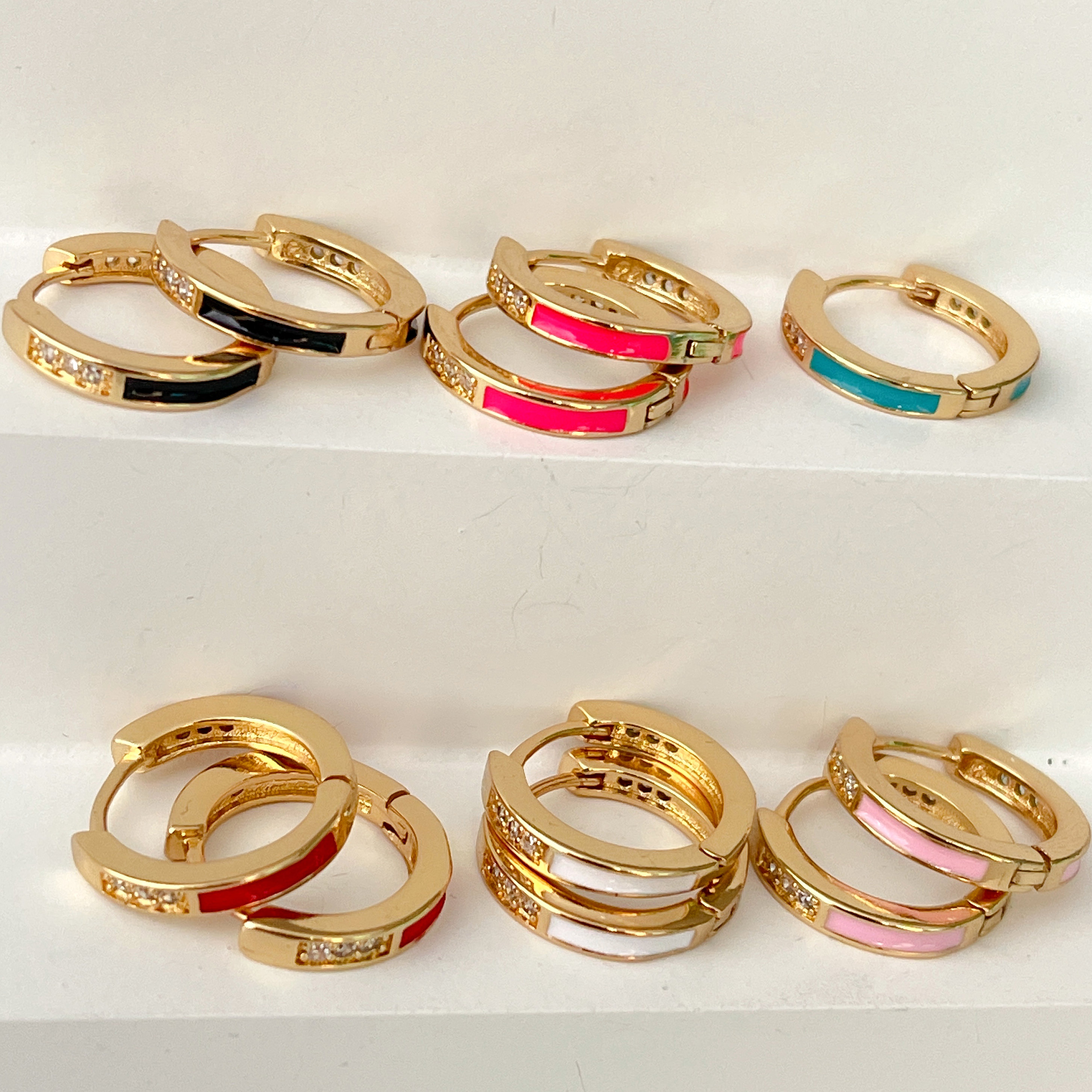 Enamel Simple Hoop Earrings