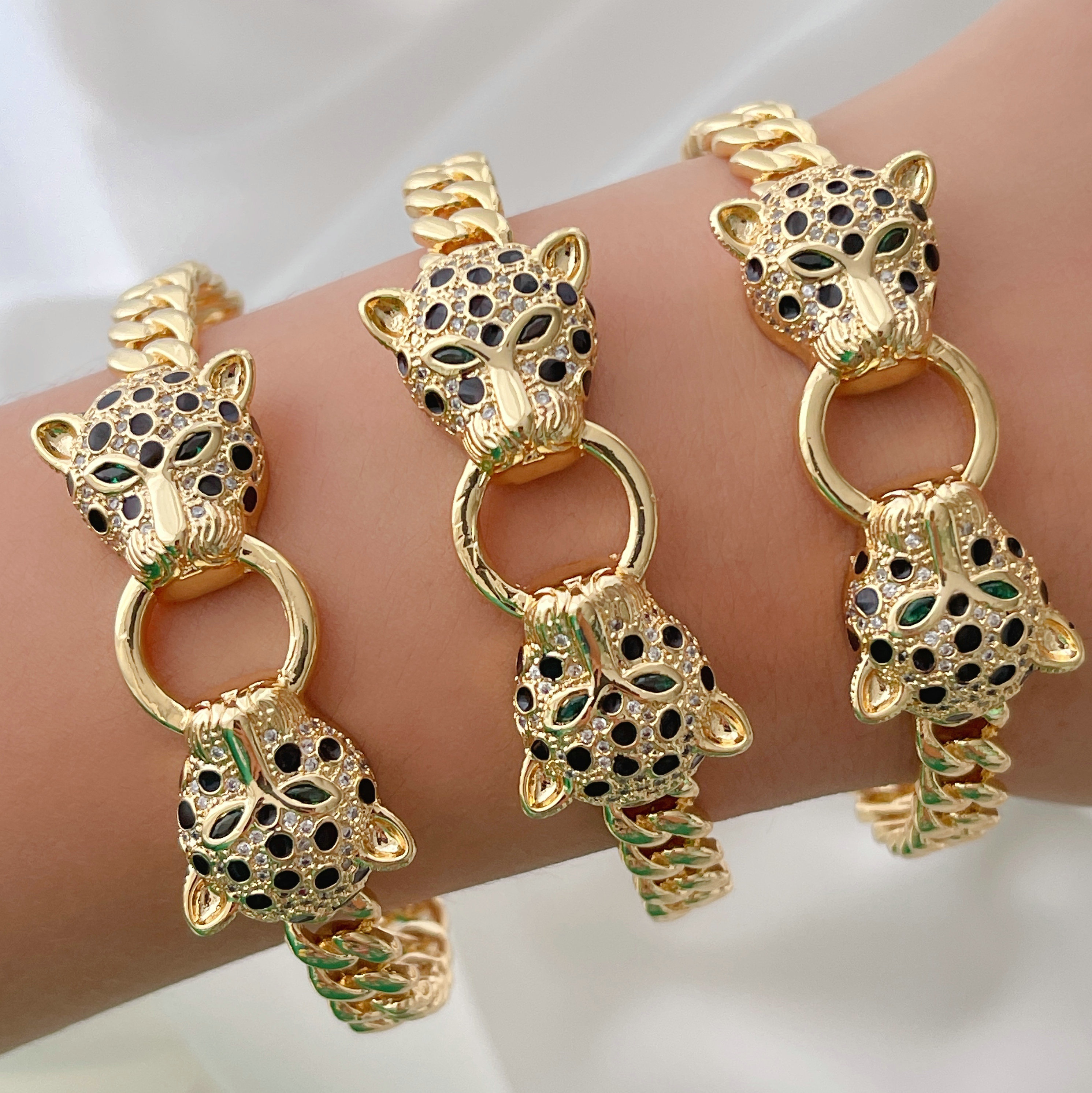 Black Leopard Cuban Bangle