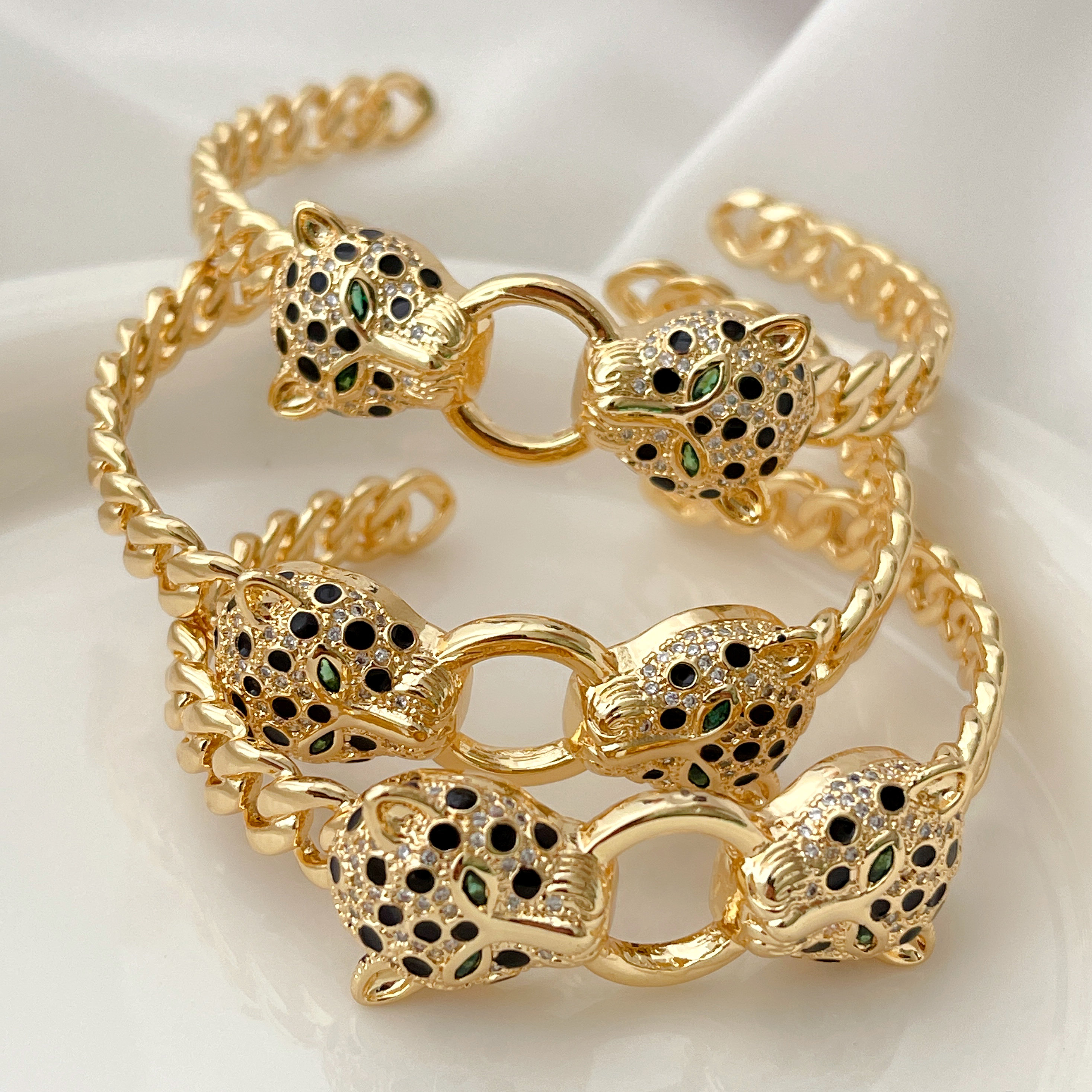 Black Leopard Cuban Bangle