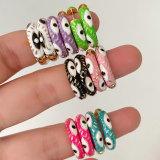 Eye Enamel Hoop Earrings