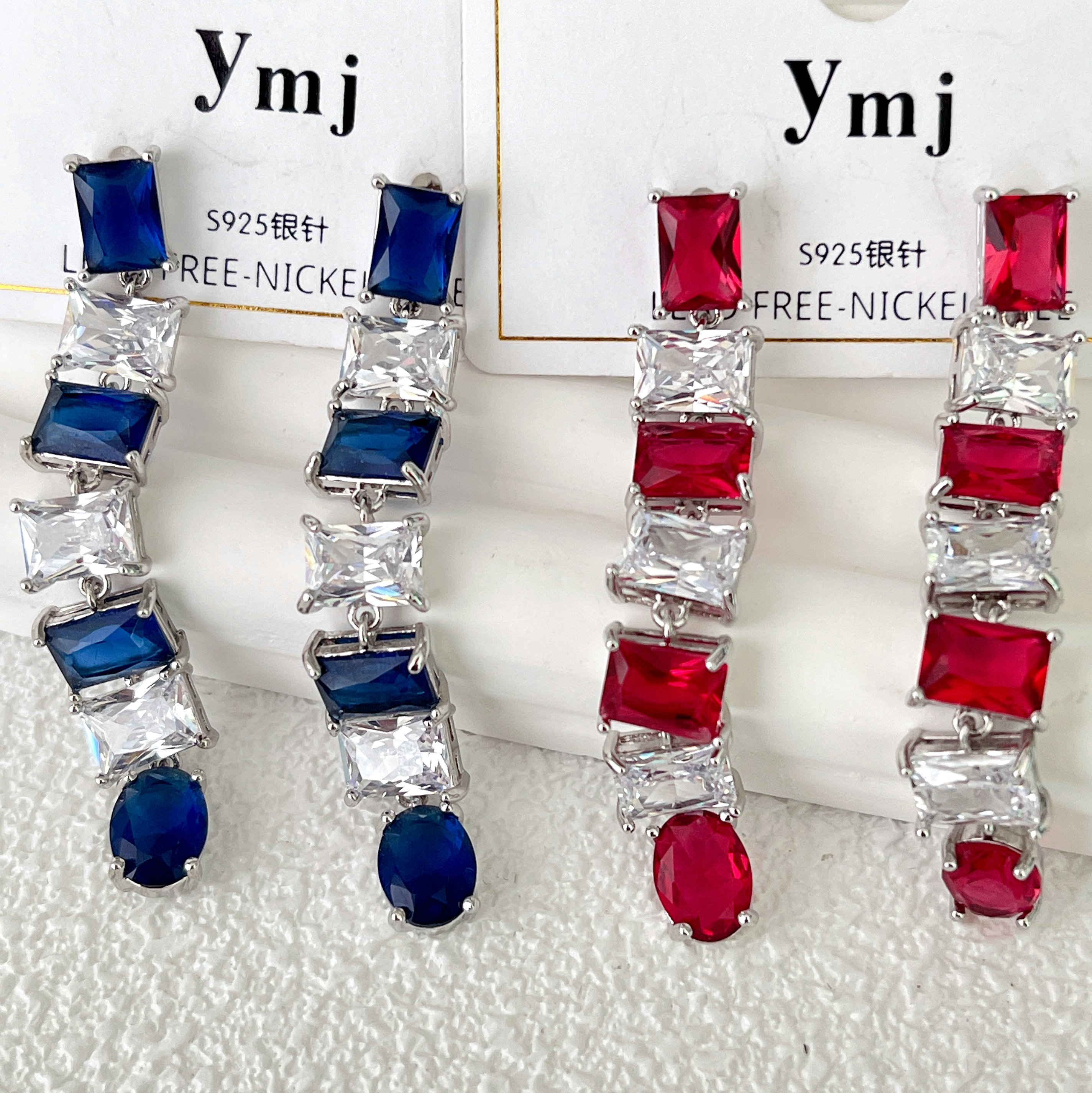 Pave Square Zircon Earrings